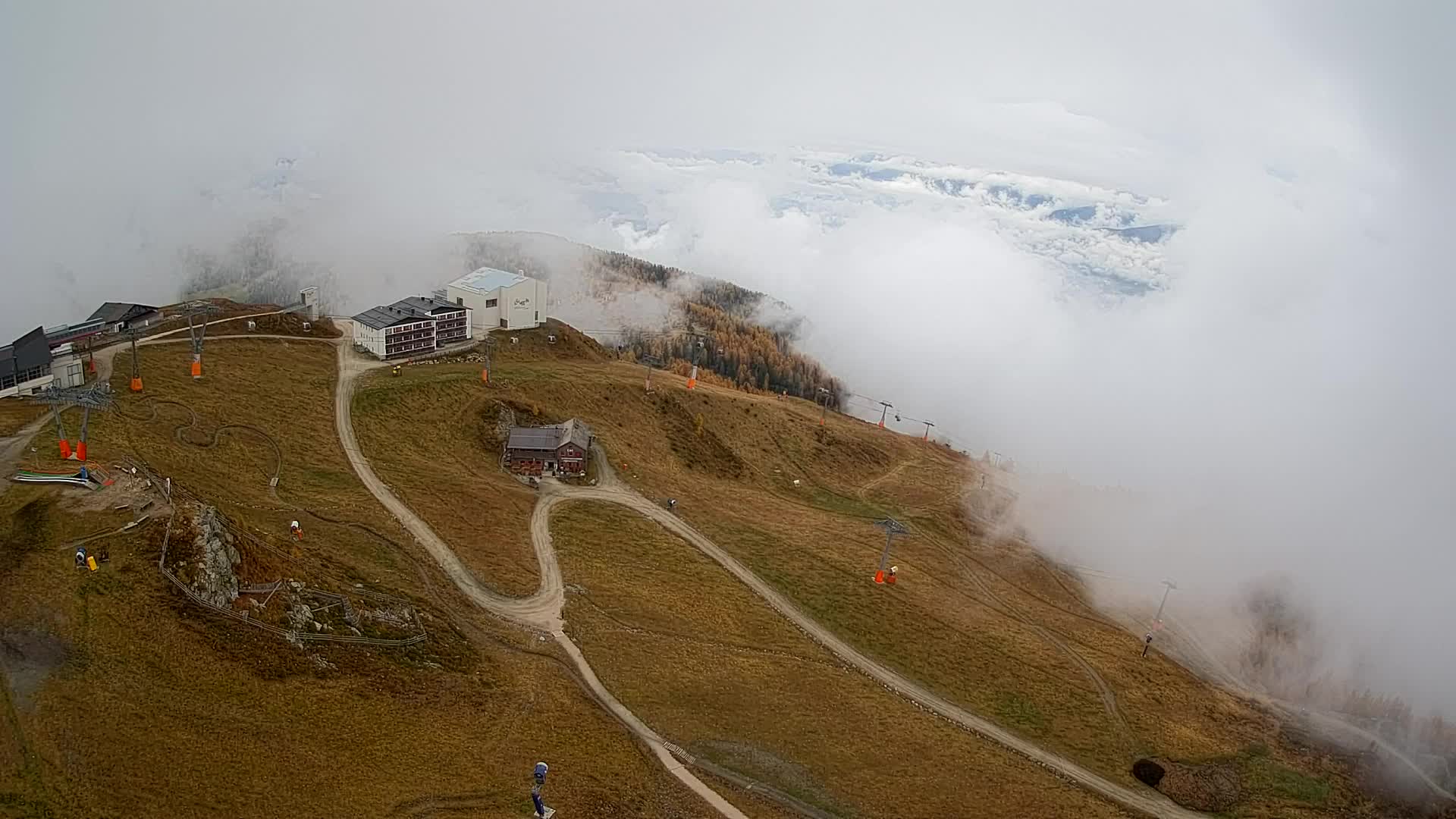 Skigebiet Kronplatz Gipfel | Blick auf Bruneck