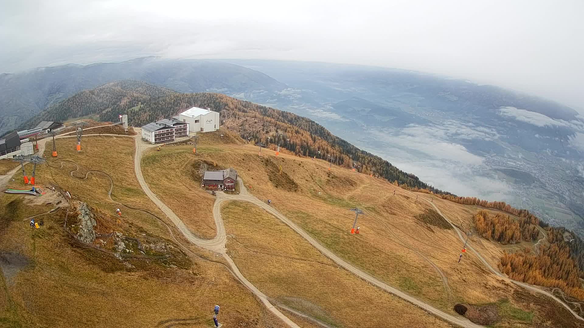 Station de ski Kronplatz sommet | vue sur Brunico