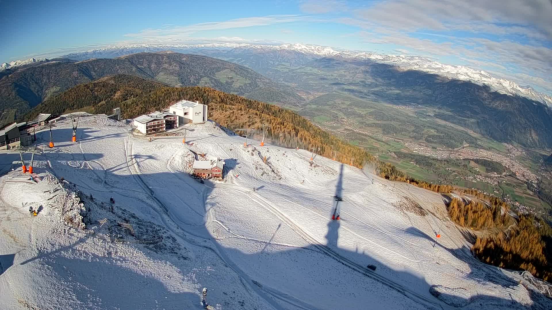 Skigebiet Kronplatz Gipfel | Blick auf Bruneck