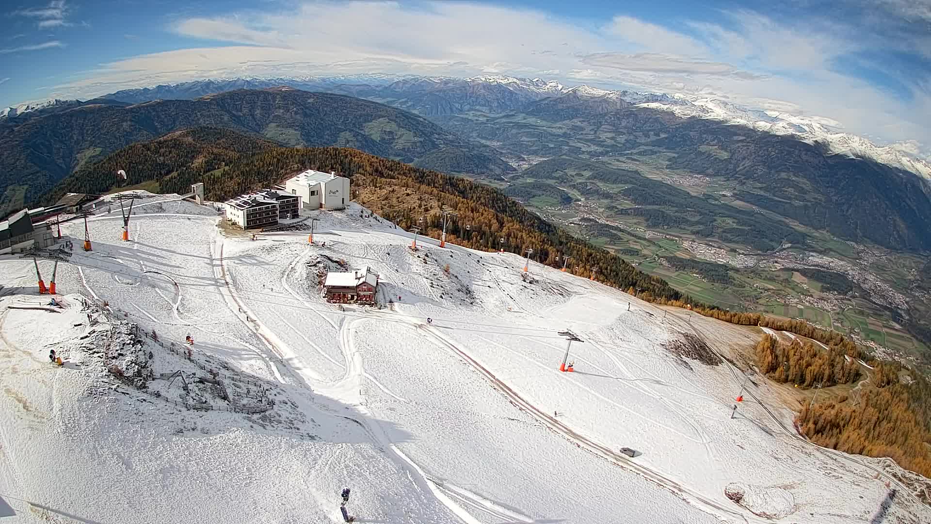 Skigebiet Kronplatz Gipfel | Blick auf Bruneck