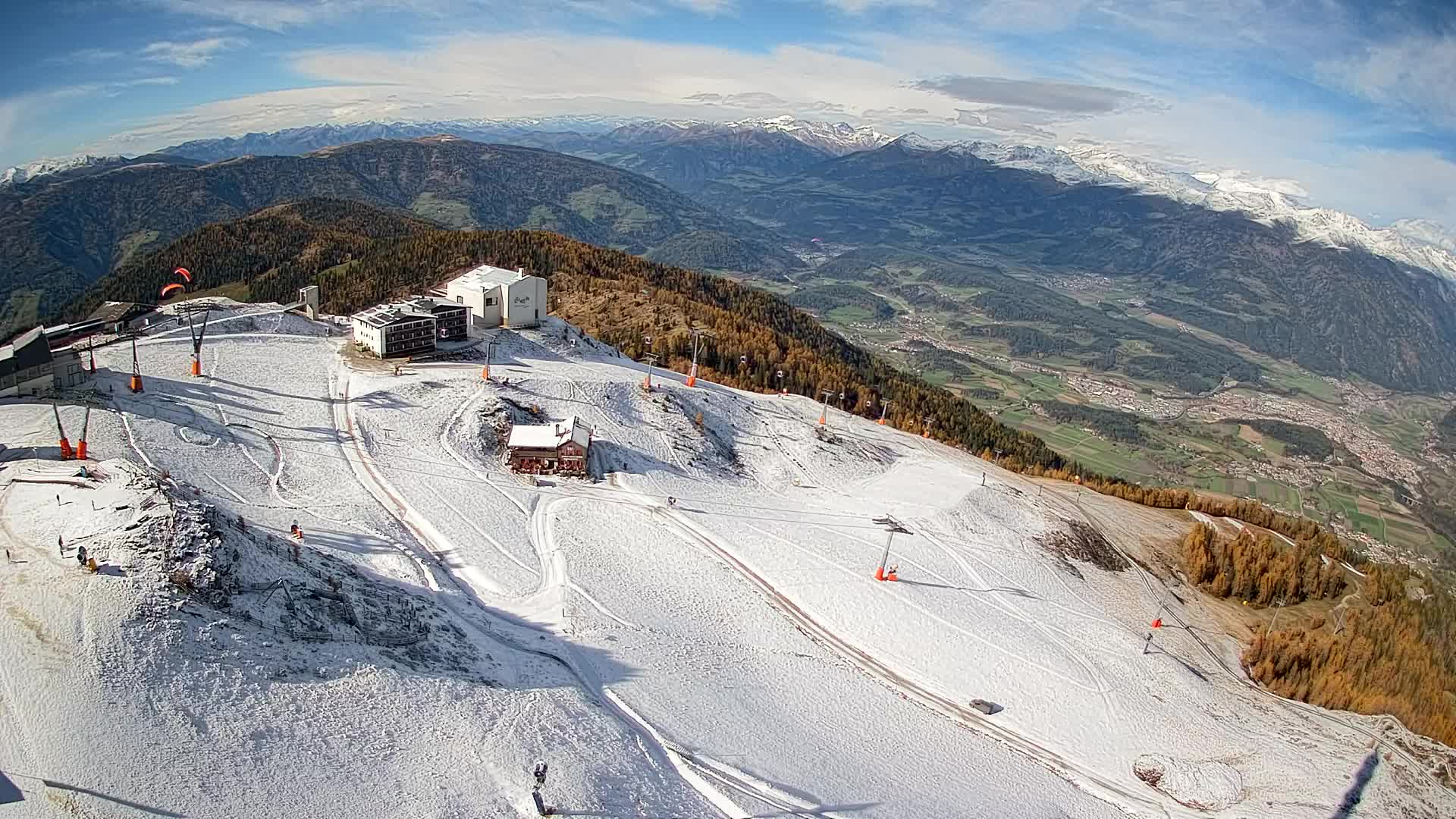 Skigebiet Kronplatz Gipfel | Blick auf Bruneck