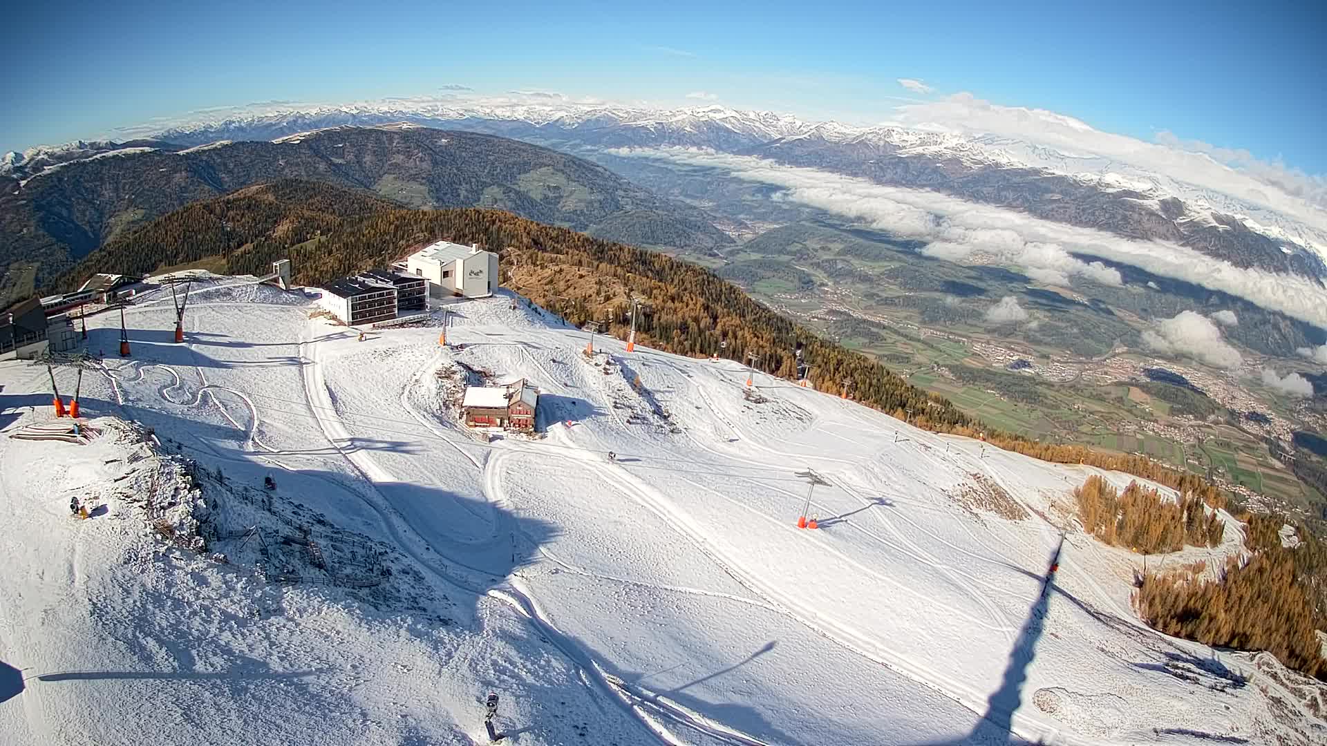 Skigebiet Kronplatz Gipfel | Blick auf Bruneck