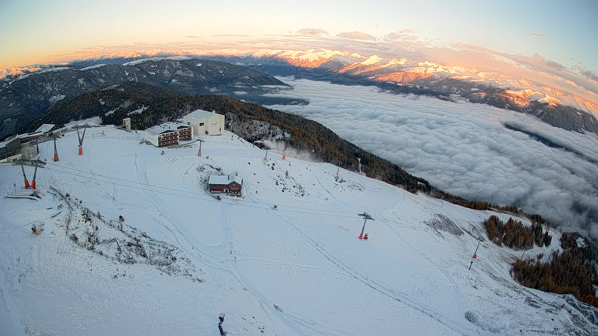 Station de ski Kronplatz sommet | vue sur Brunico