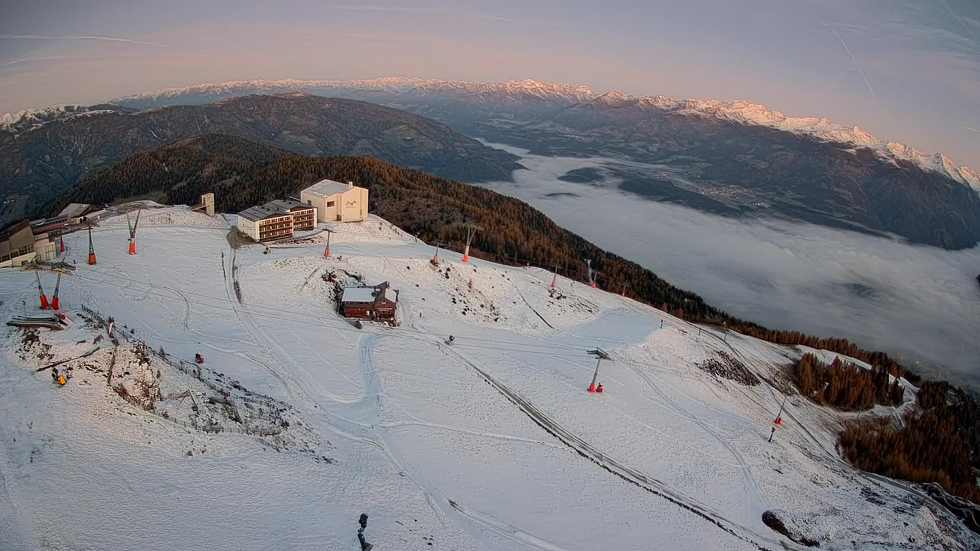 Station de ski Kronplatz sommet | vue sur Brunico
