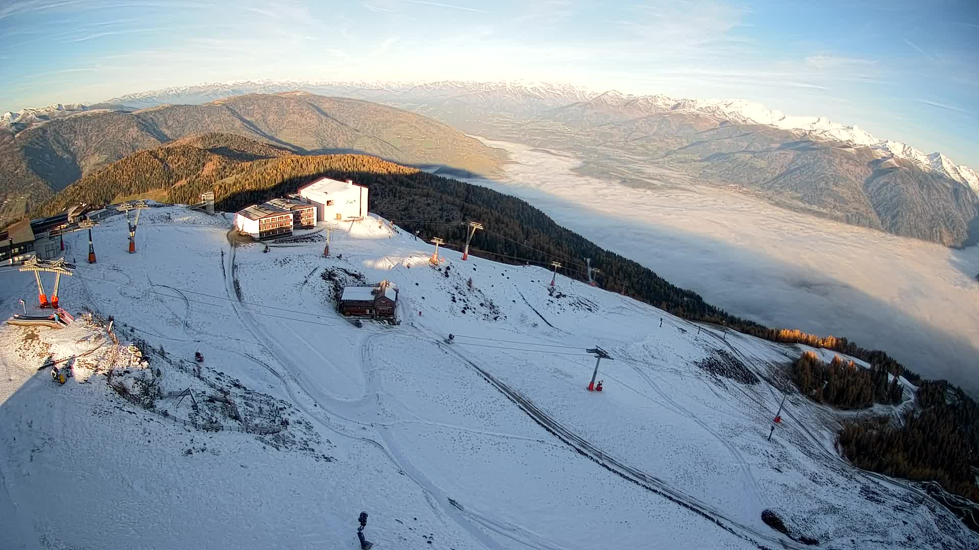 Skigebiet Kronplatz Gipfel | Blick auf Bruneck