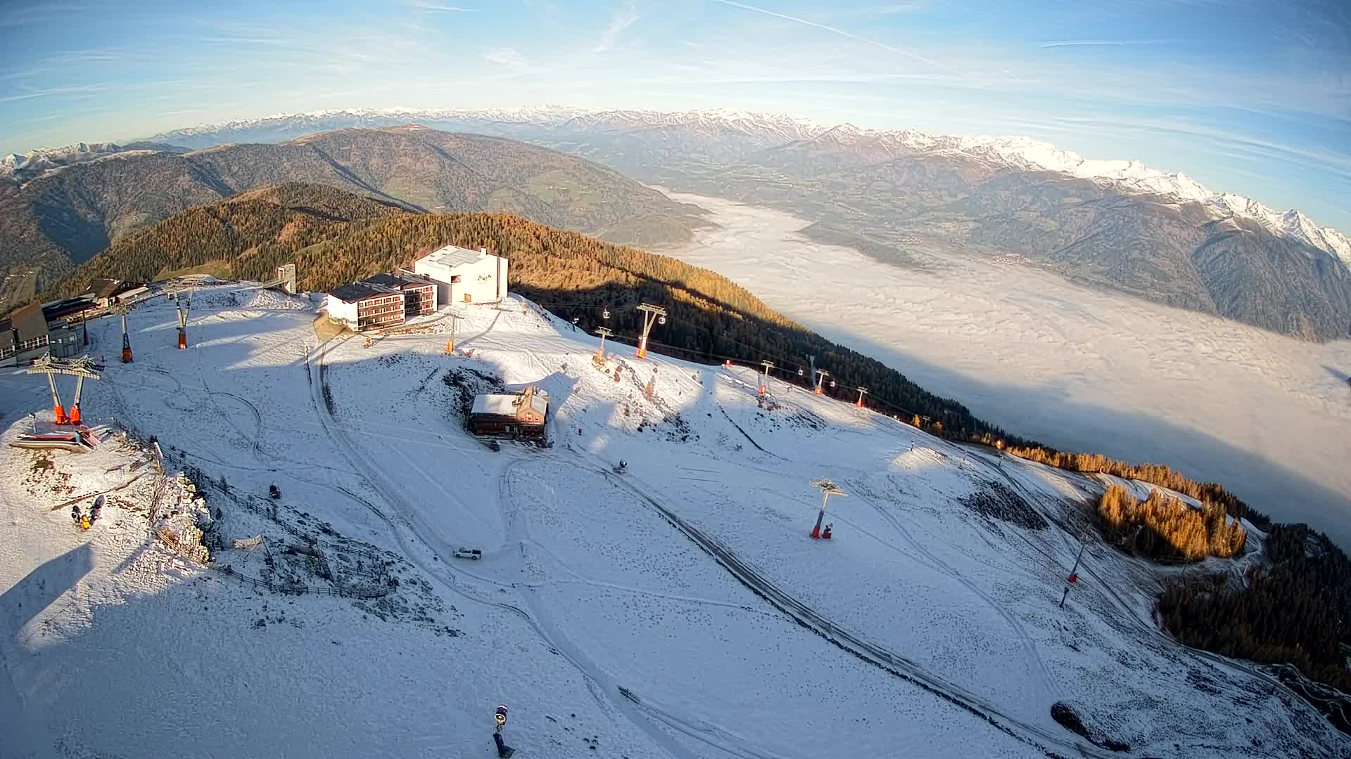 Station de ski Kronplatz sommet | vue sur Brunico