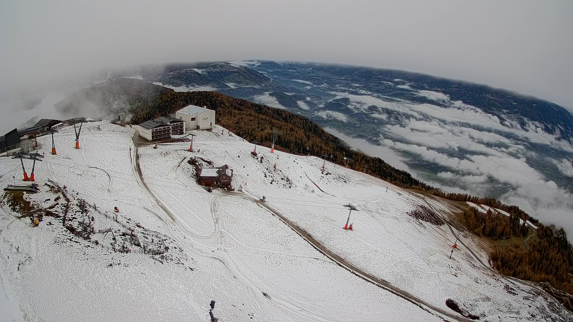 Kronplatz peak Ski resort | view to Bruneck