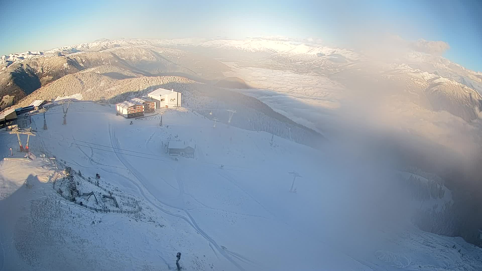 Station de ski Kronplatz sommet | vue sur Brunico