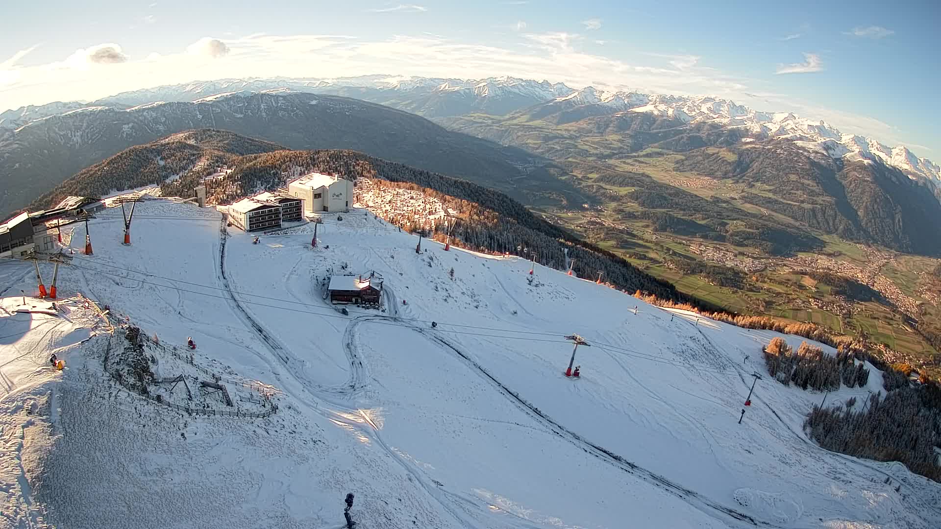 Skigebiet Kronplatz Gipfel | Blick auf Bruneck