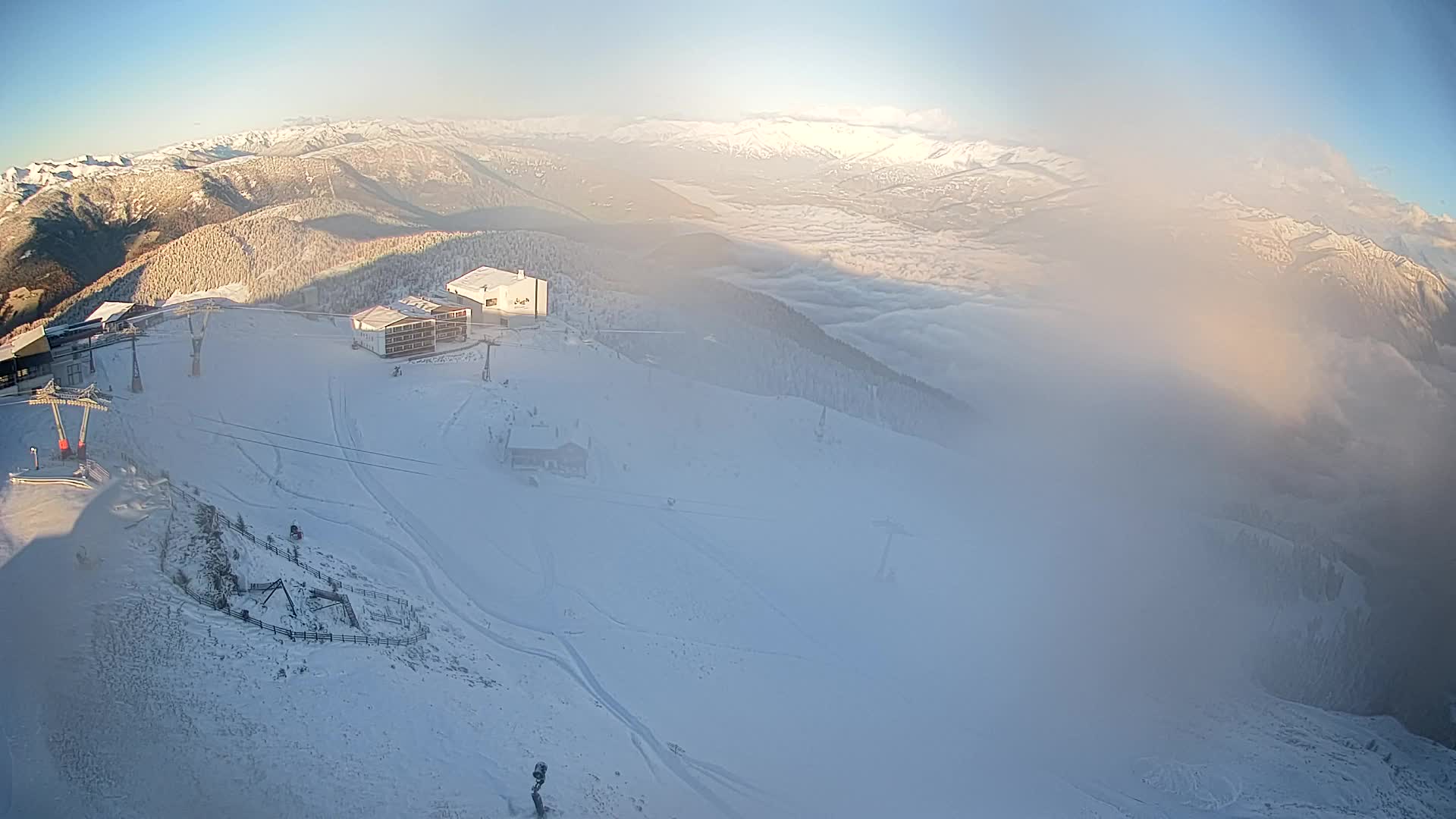Station de ski Kronplatz sommet | vue sur Brunico