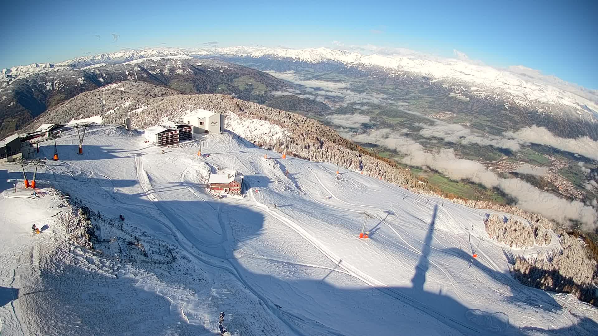 Skigebiet Kronplatz Gipfel | Blick auf Bruneck