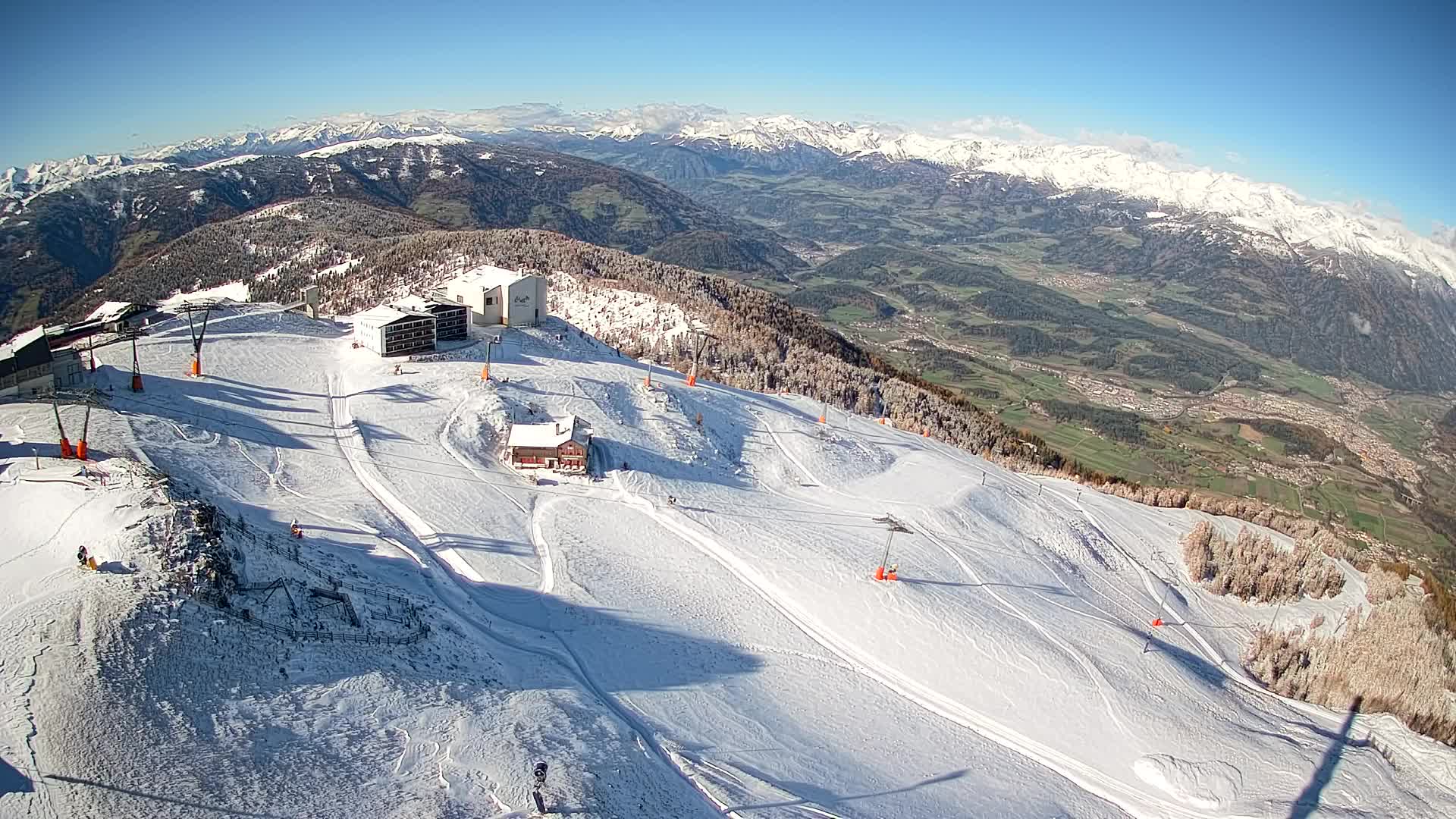 Skigebiet Kronplatz Gipfel | Blick auf Bruneck