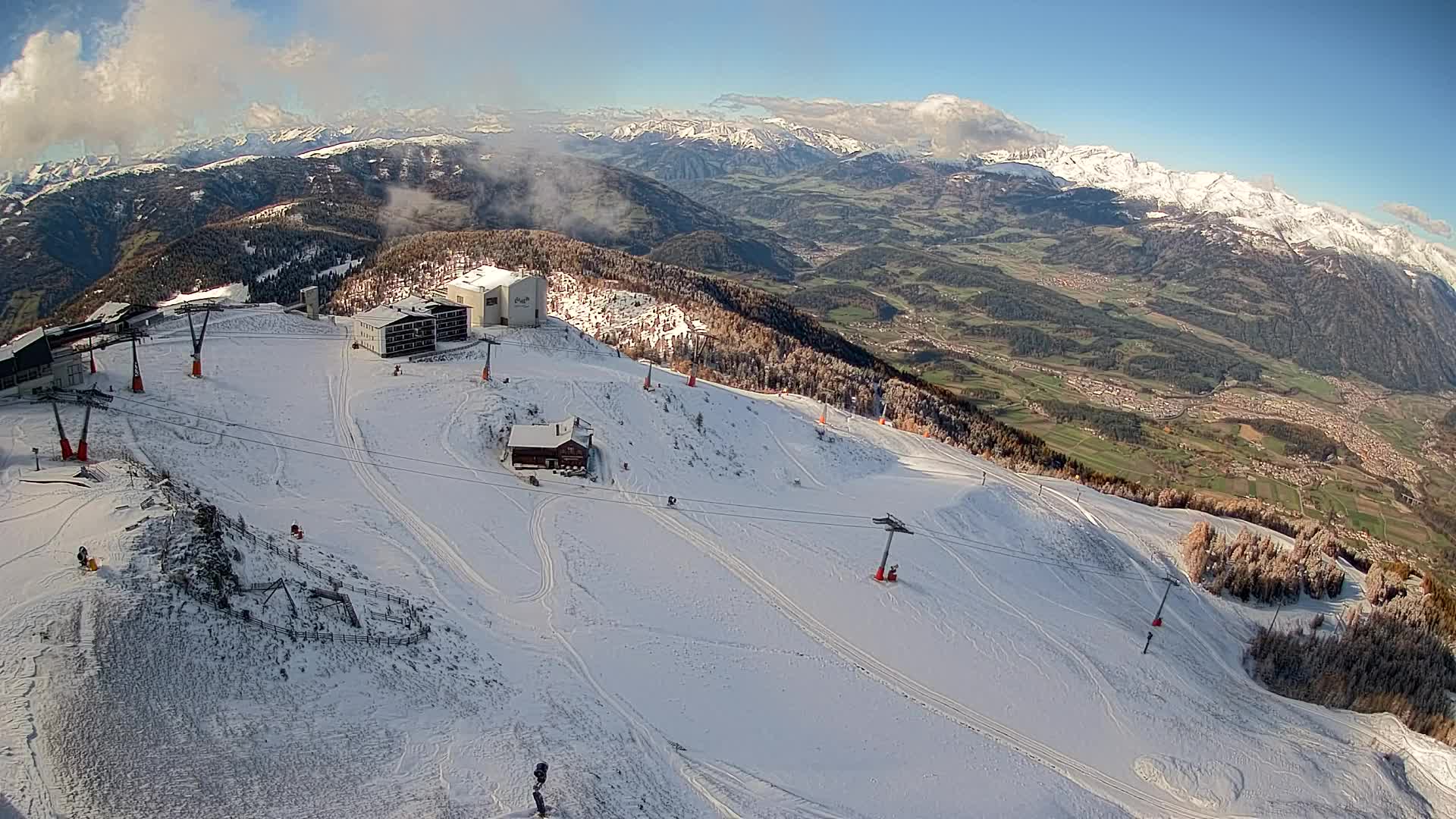 Skigebiet Kronplatz Gipfel | Blick auf Bruneck