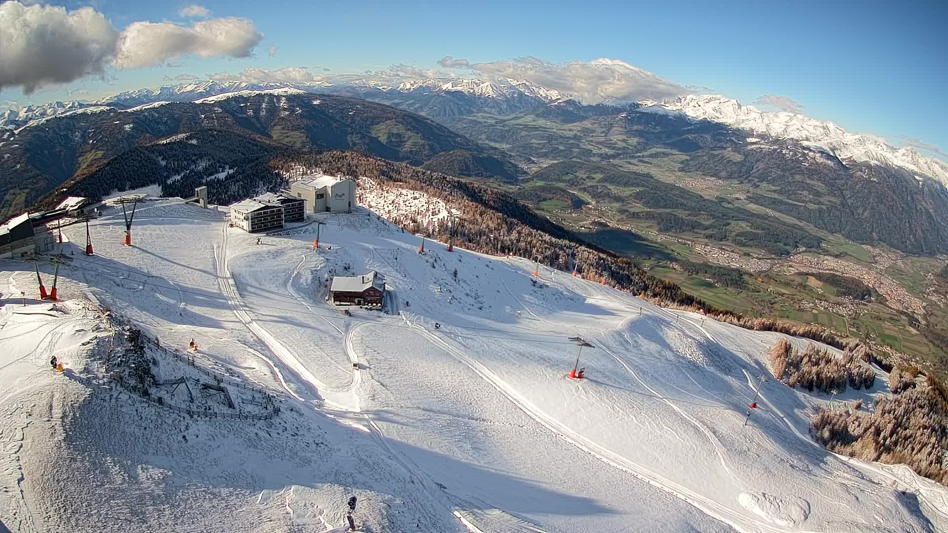 Skigebiet Kronplatz Gipfel | Blick auf Bruneck