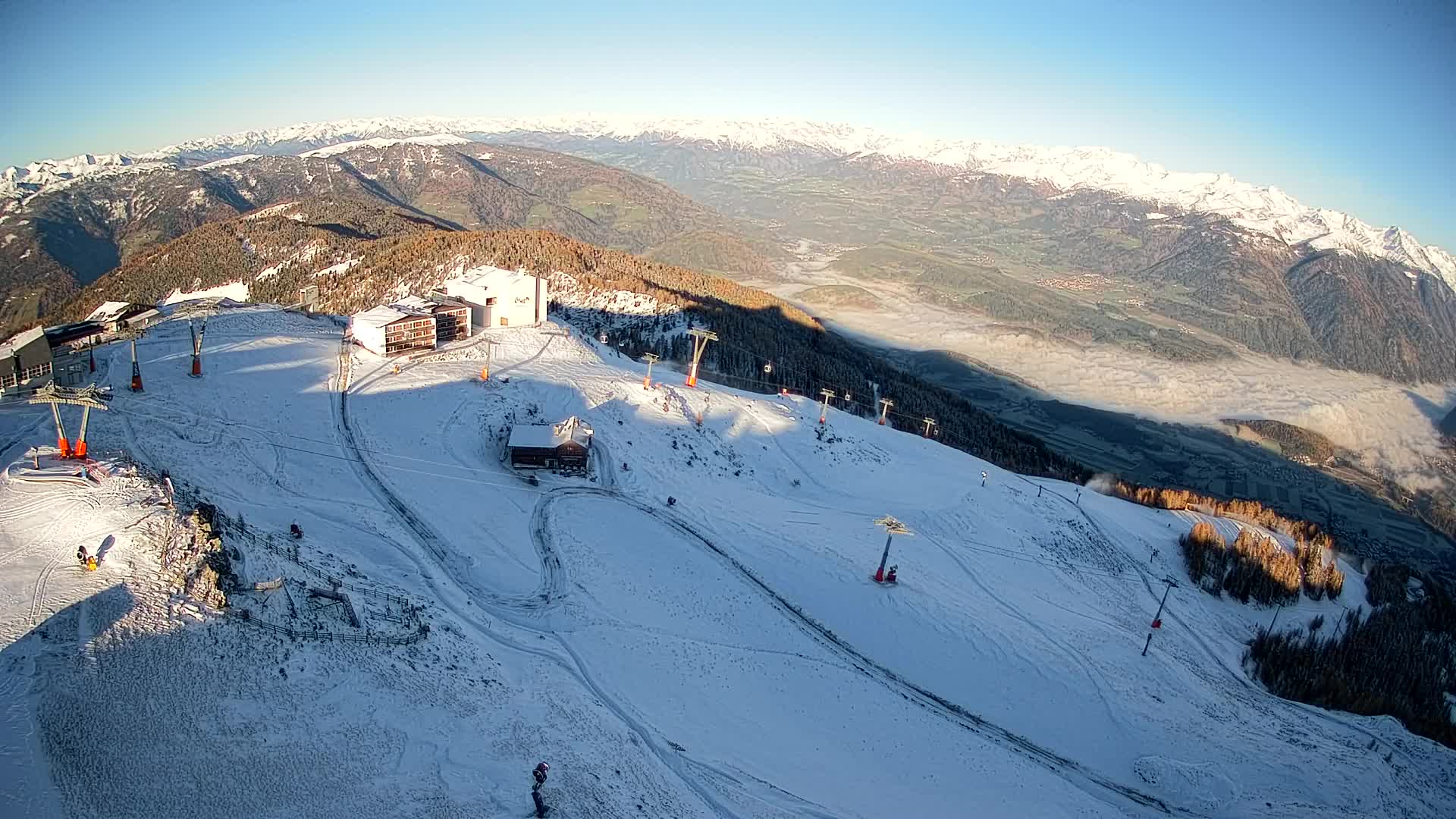 Station de ski Kronplatz sommet | vue sur Brunico