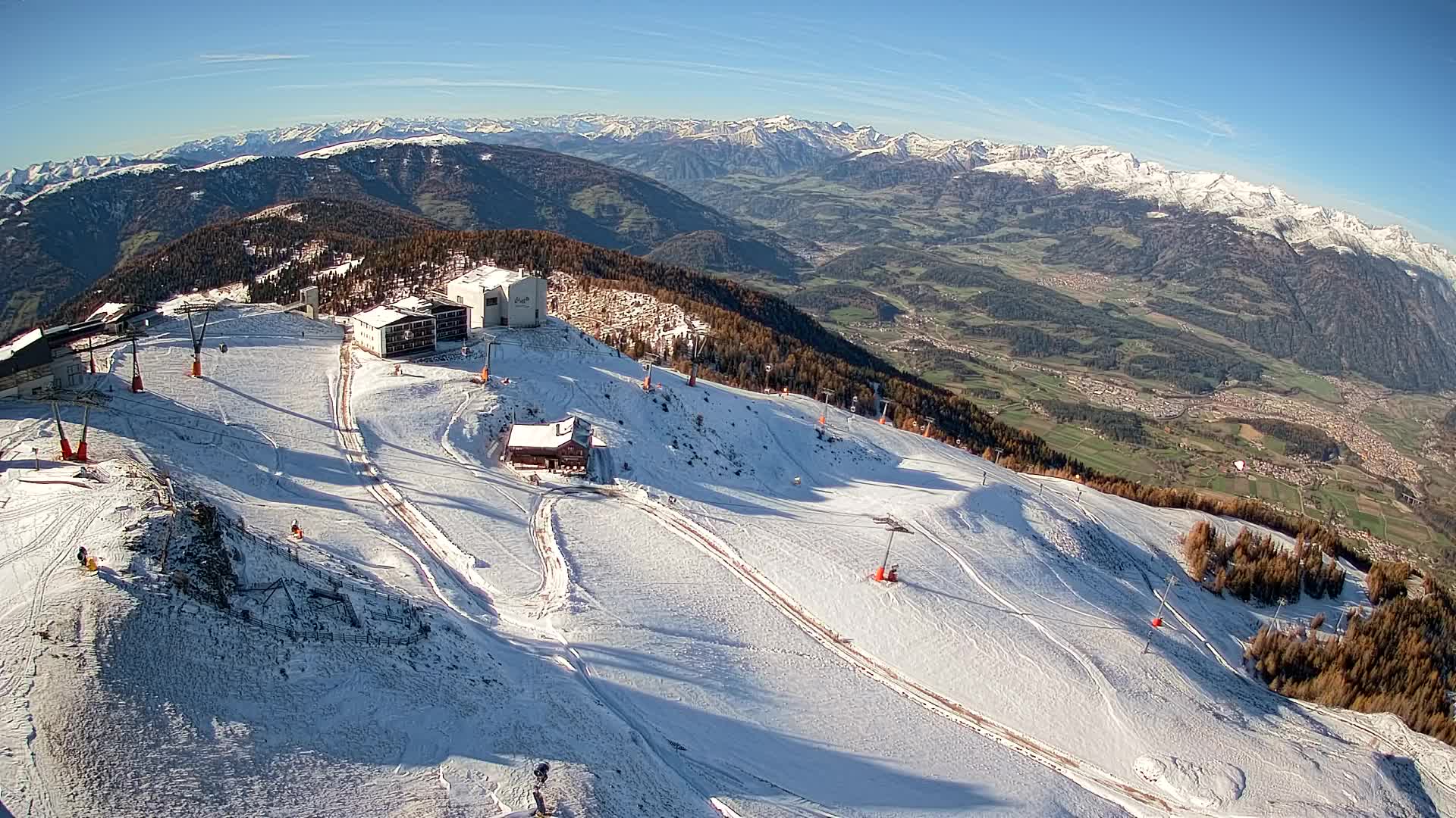 Skigebiet Kronplatz Gipfel | Blick auf Bruneck