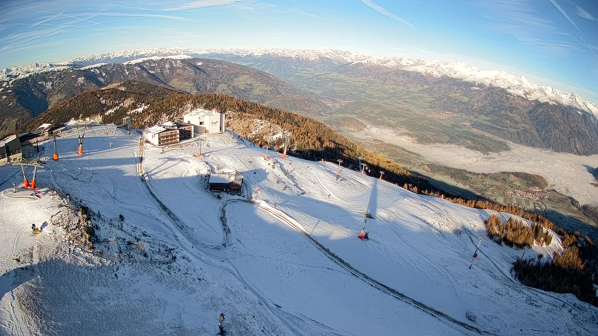 Skigebiet Kronplatz Gipfel | Blick auf Bruneck