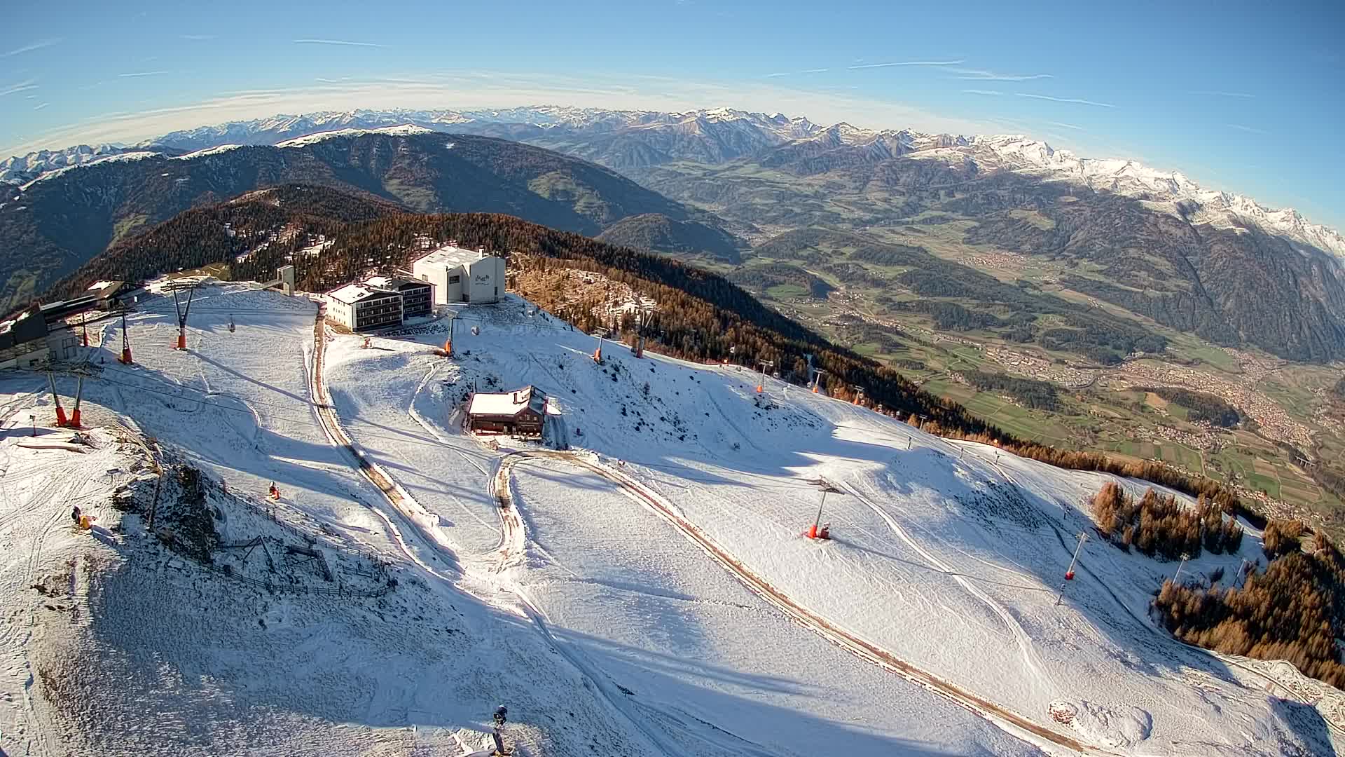 Skigebiet Kronplatz Gipfel | Blick auf Bruneck