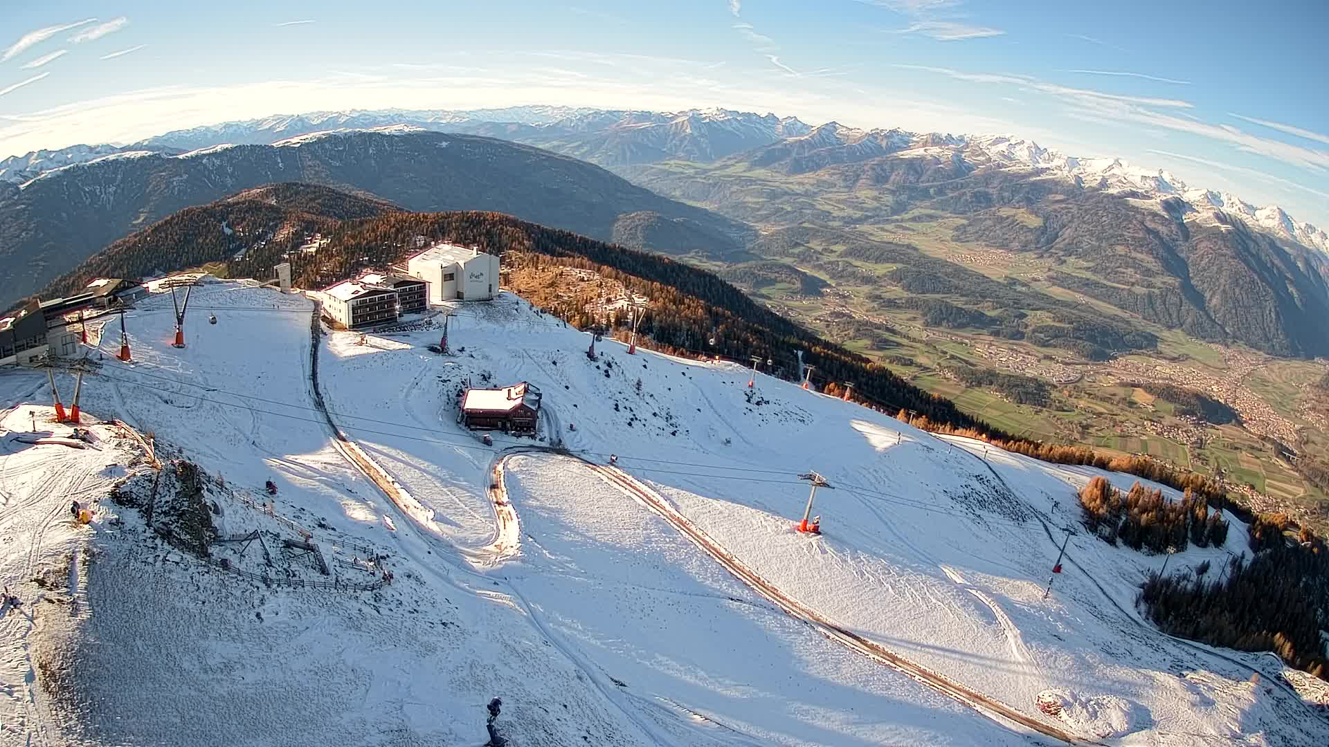 Skigebiet Kronplatz Gipfel | Blick auf Bruneck