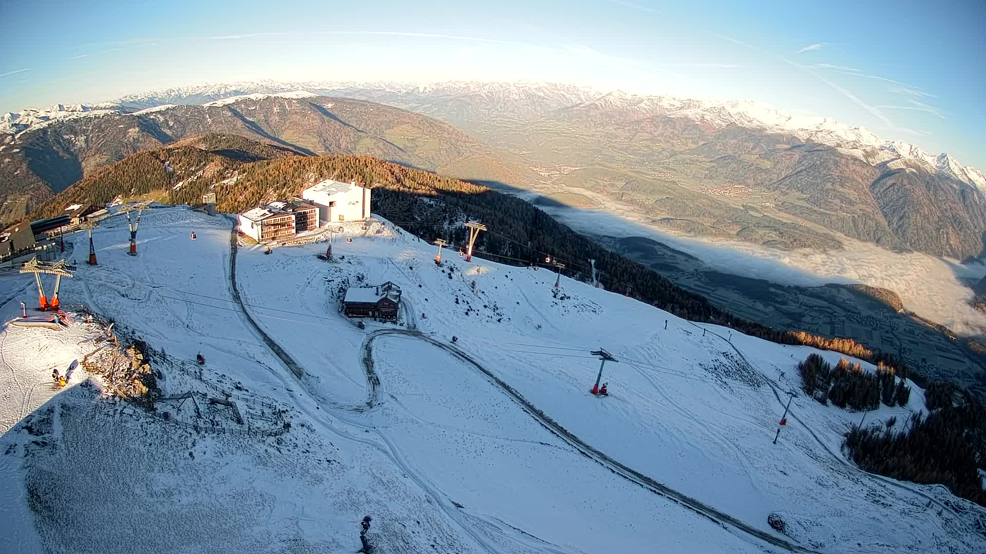 Station de ski Kronplatz sommet | vue sur Brunico