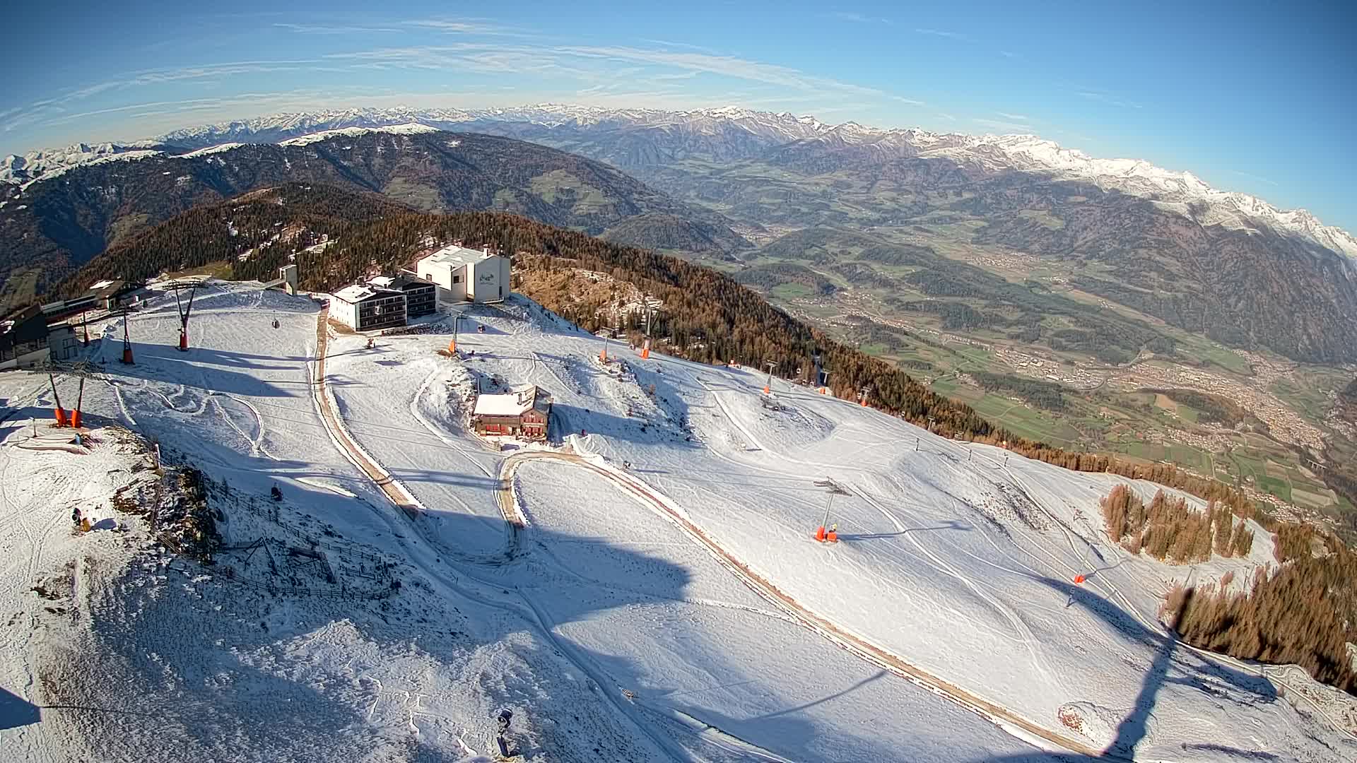 Skigebiet Kronplatz Gipfel | Blick auf Bruneck