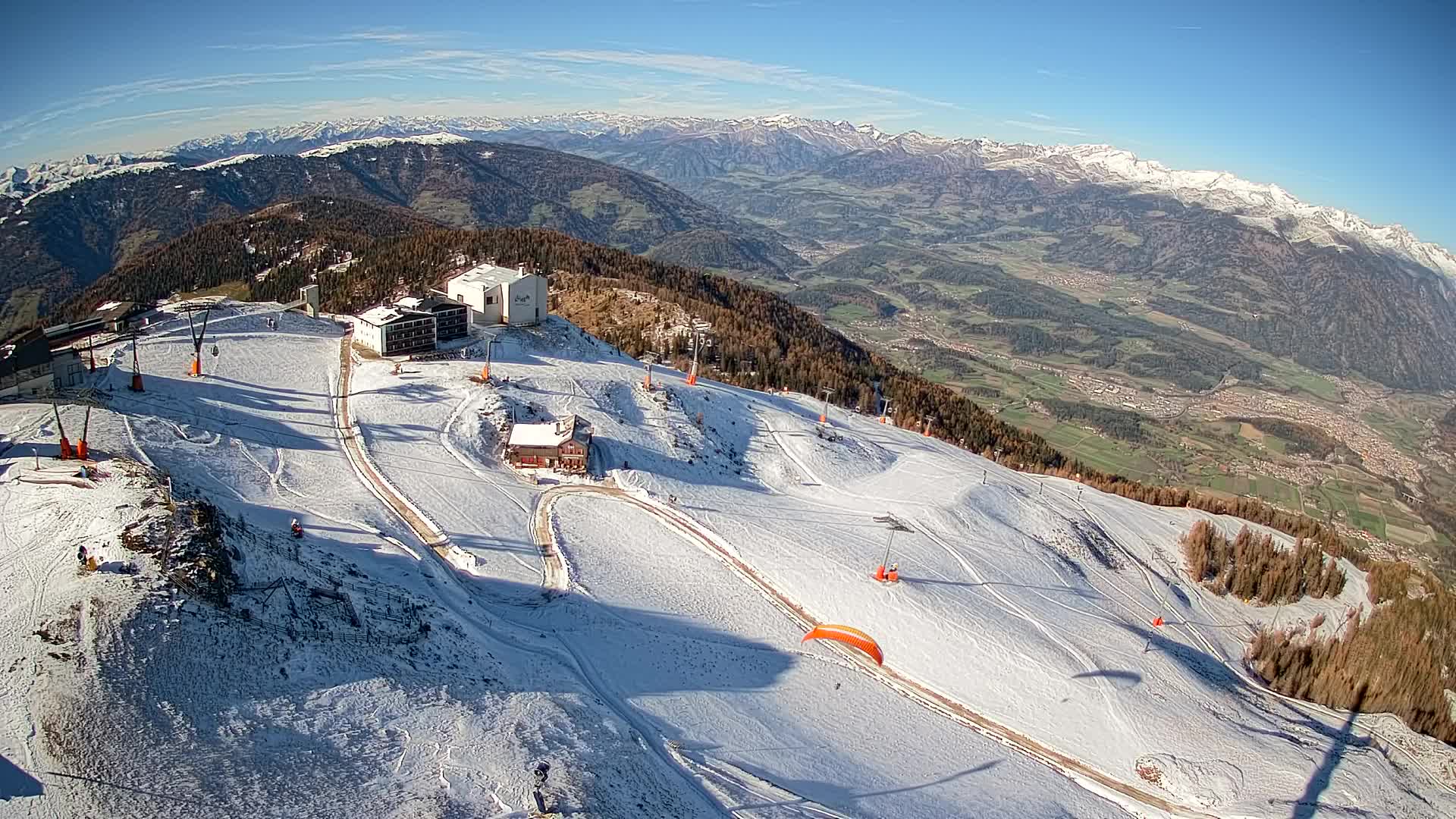 Skigebiet Kronplatz Gipfel | Blick auf Bruneck