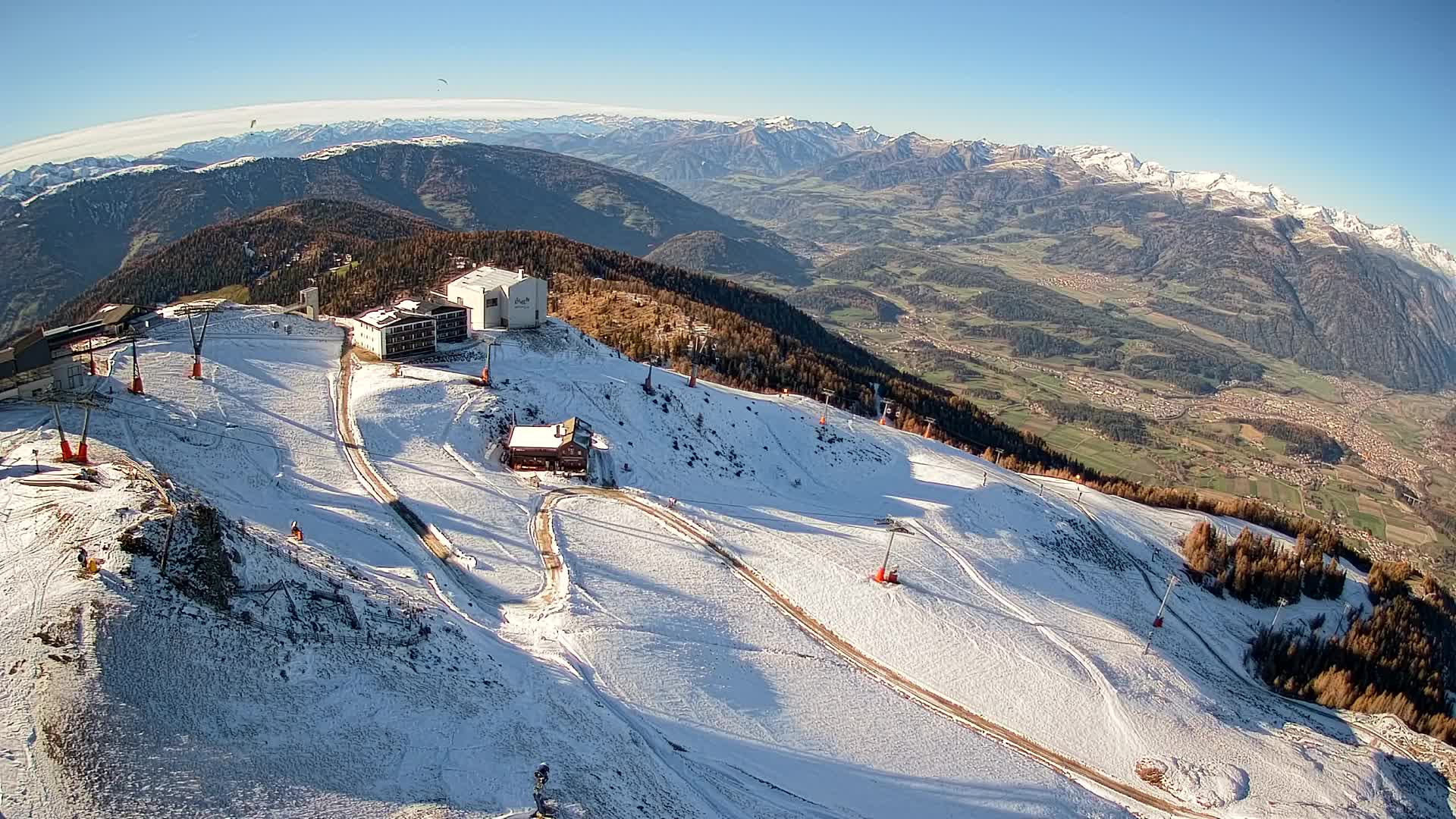 Skigebiet Kronplatz Gipfel | Blick auf Bruneck