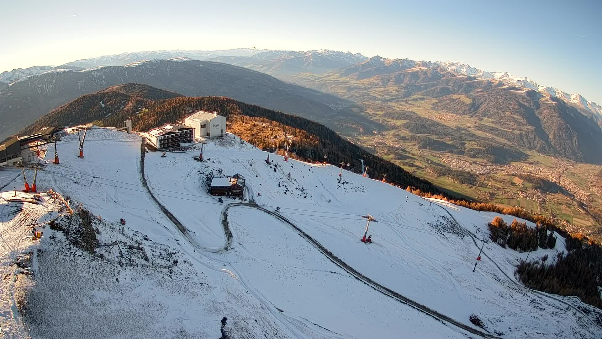 Skigebiet Kronplatz Gipfel | Blick auf Bruneck