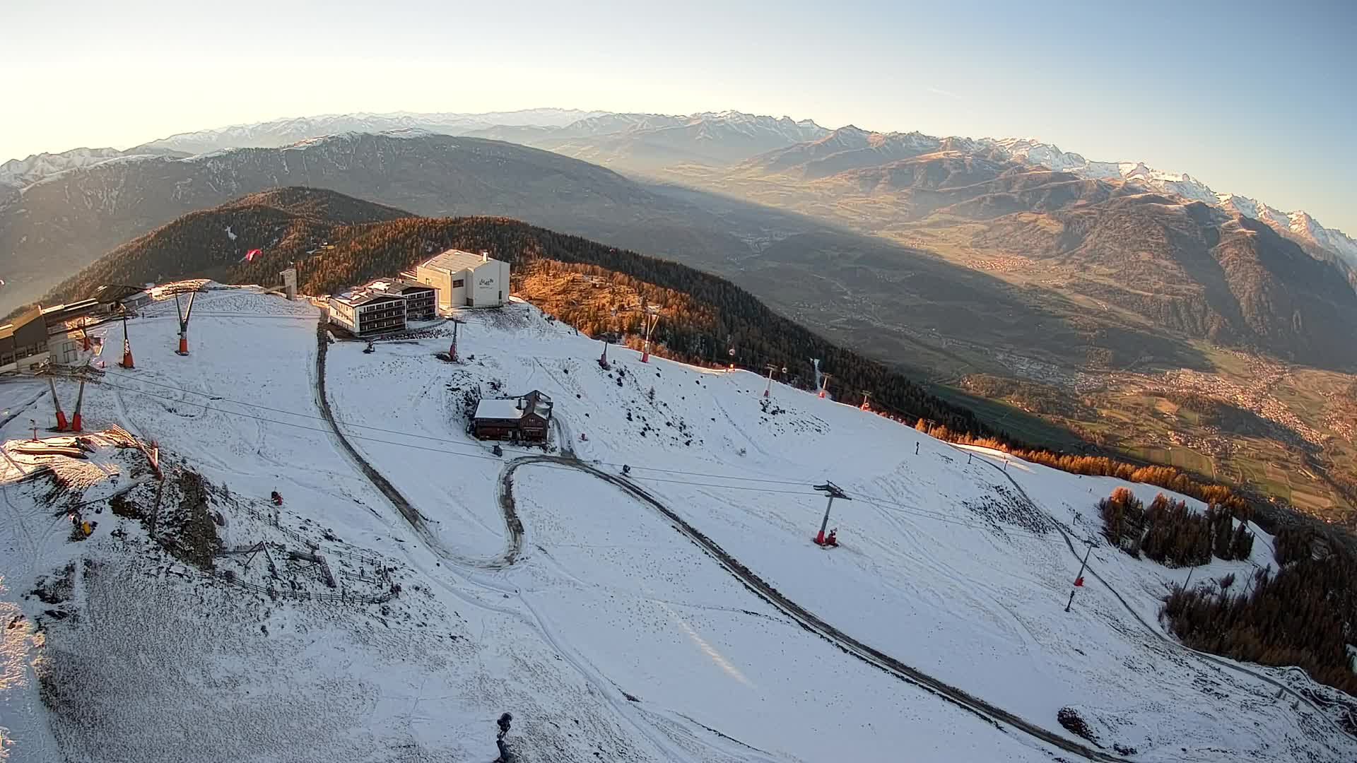 Skigebiet Kronplatz Gipfel | Blick auf Bruneck