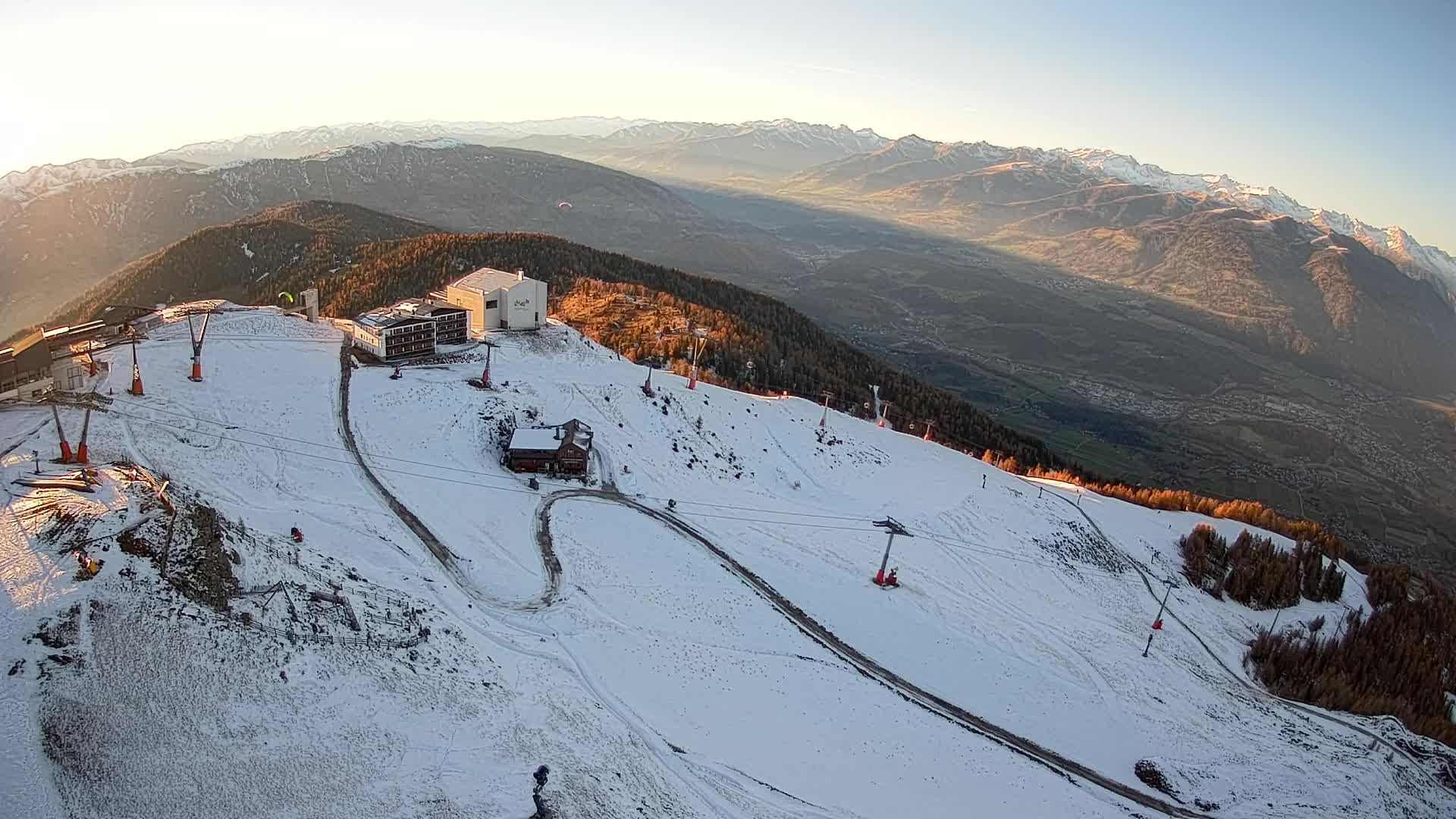 Skigebiet Kronplatz Gipfel | Blick auf Bruneck