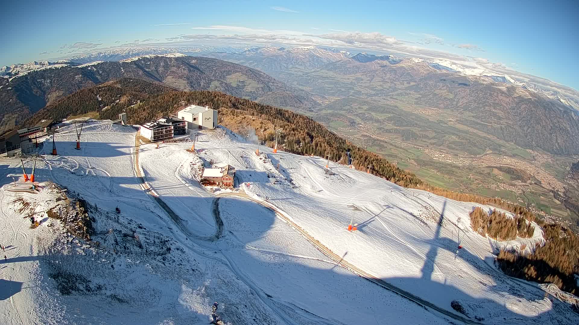 Skigebiet Kronplatz Gipfel | Blick auf Bruneck