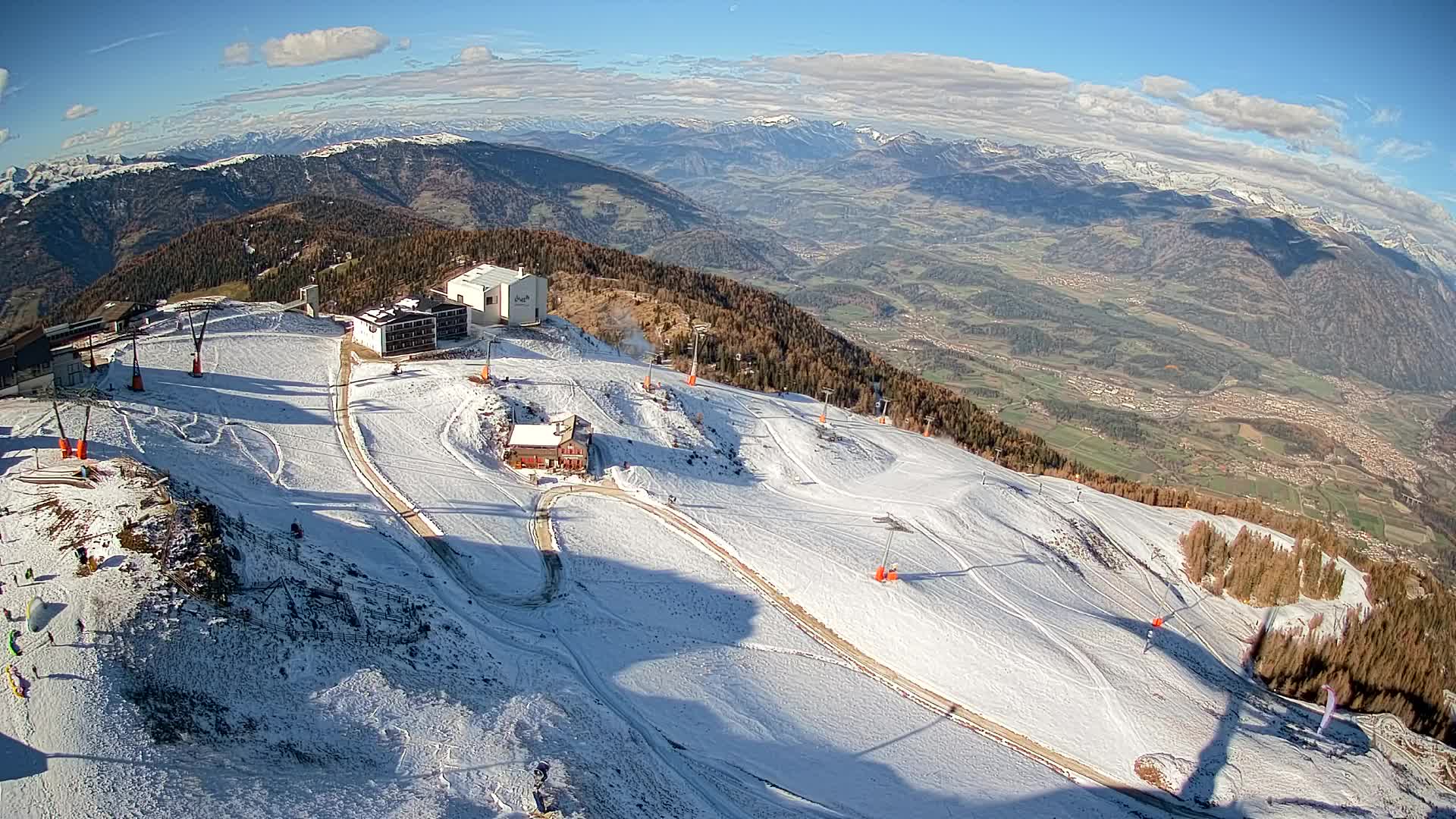 Station de ski Kronplatz sommet | vue sur Brunico