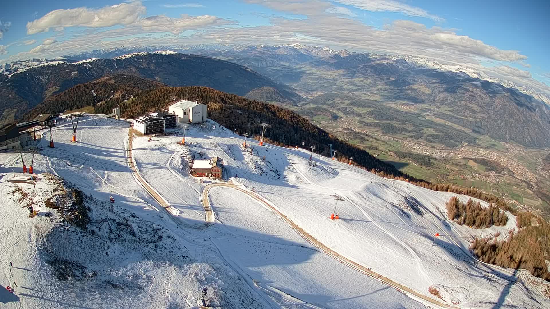 Skigebiet Kronplatz Gipfel | Blick auf Bruneck