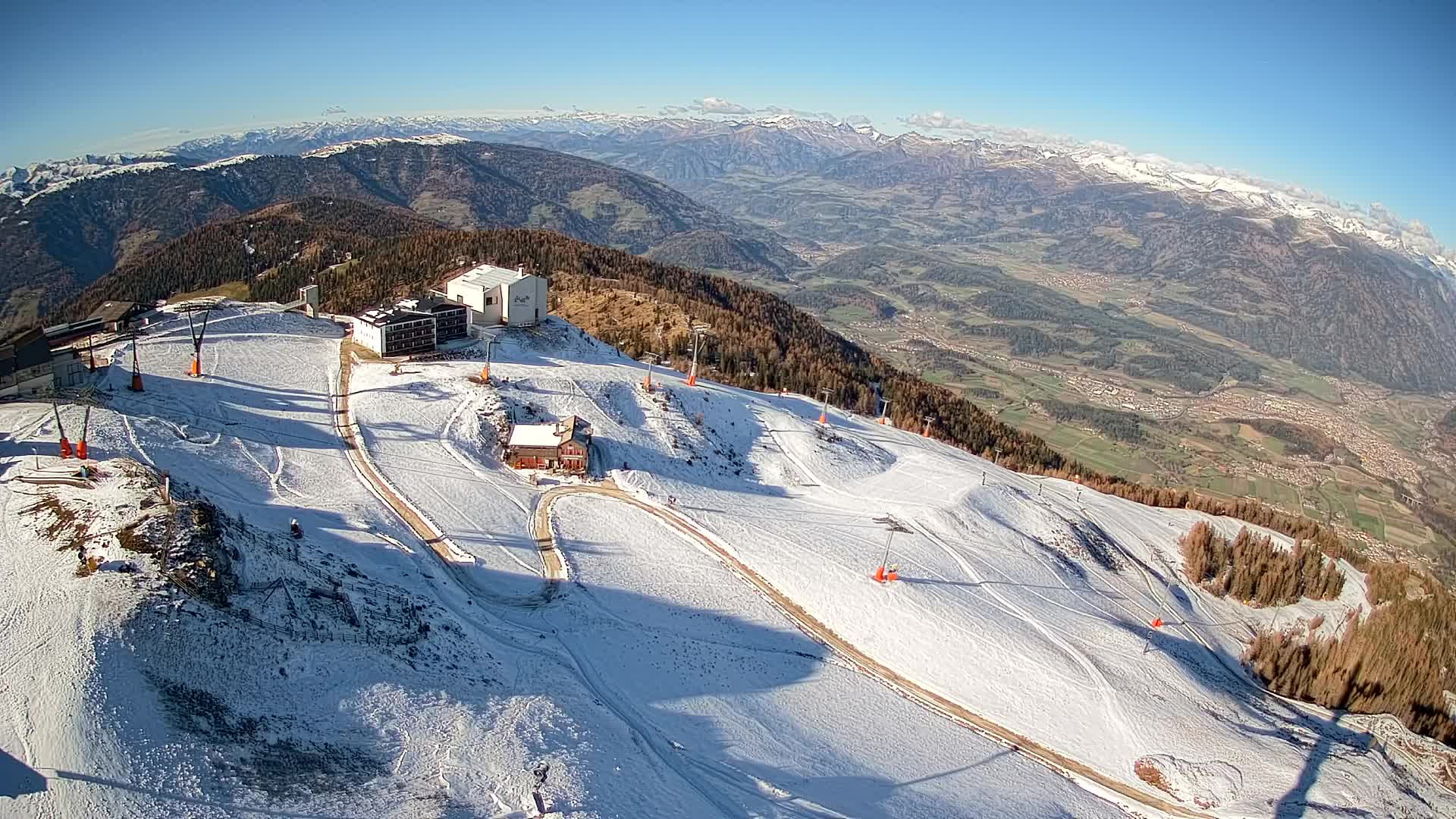 Station de ski Kronplatz sommet | vue sur Brunico