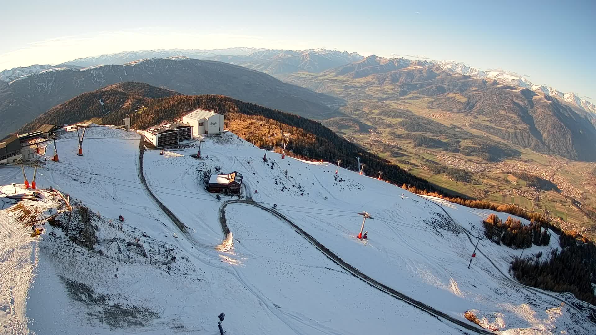 Skigebiet Kronplatz Gipfel | Blick auf Bruneck