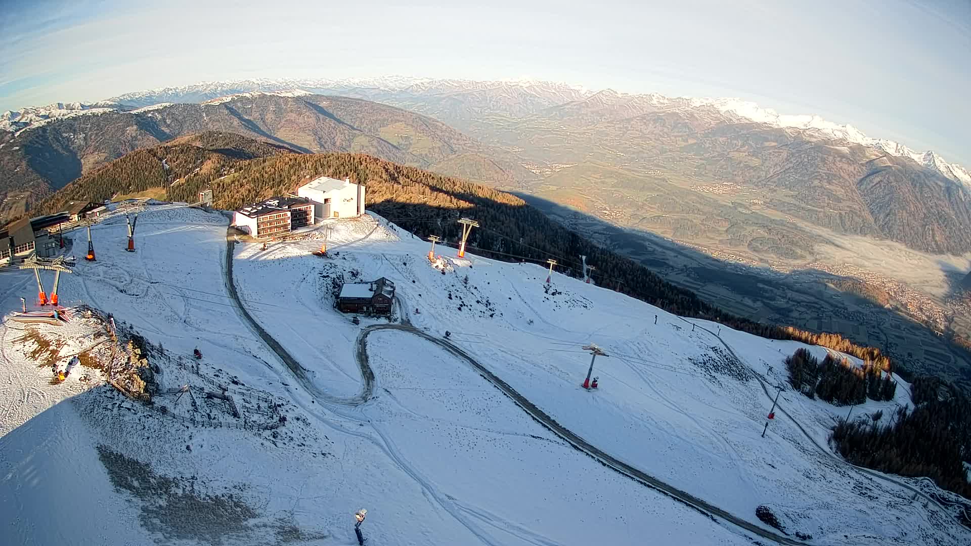 Skigebiet Kronplatz Gipfel | Blick auf Bruneck