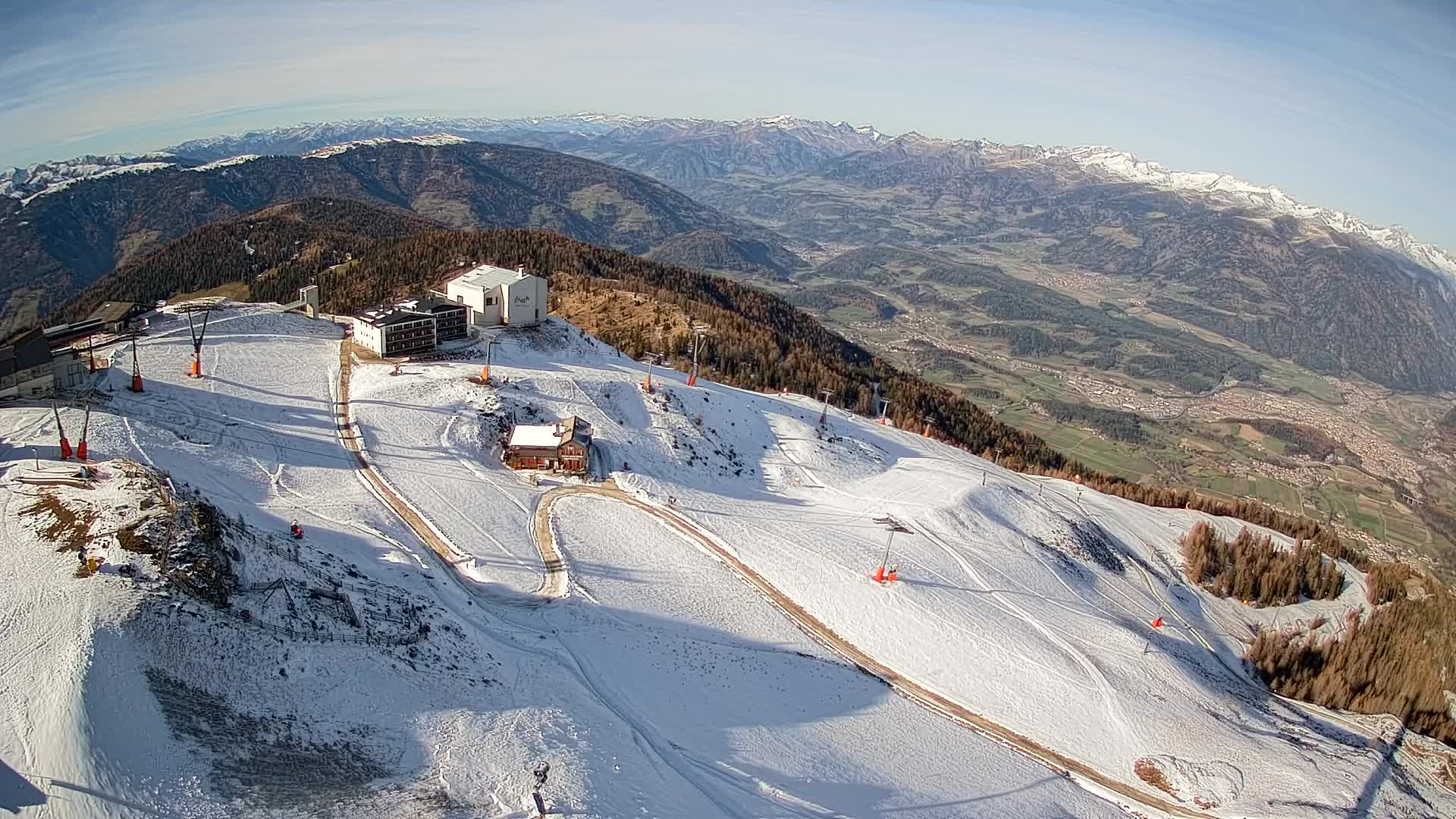 Station de ski Kronplatz sommet | vue sur Brunico