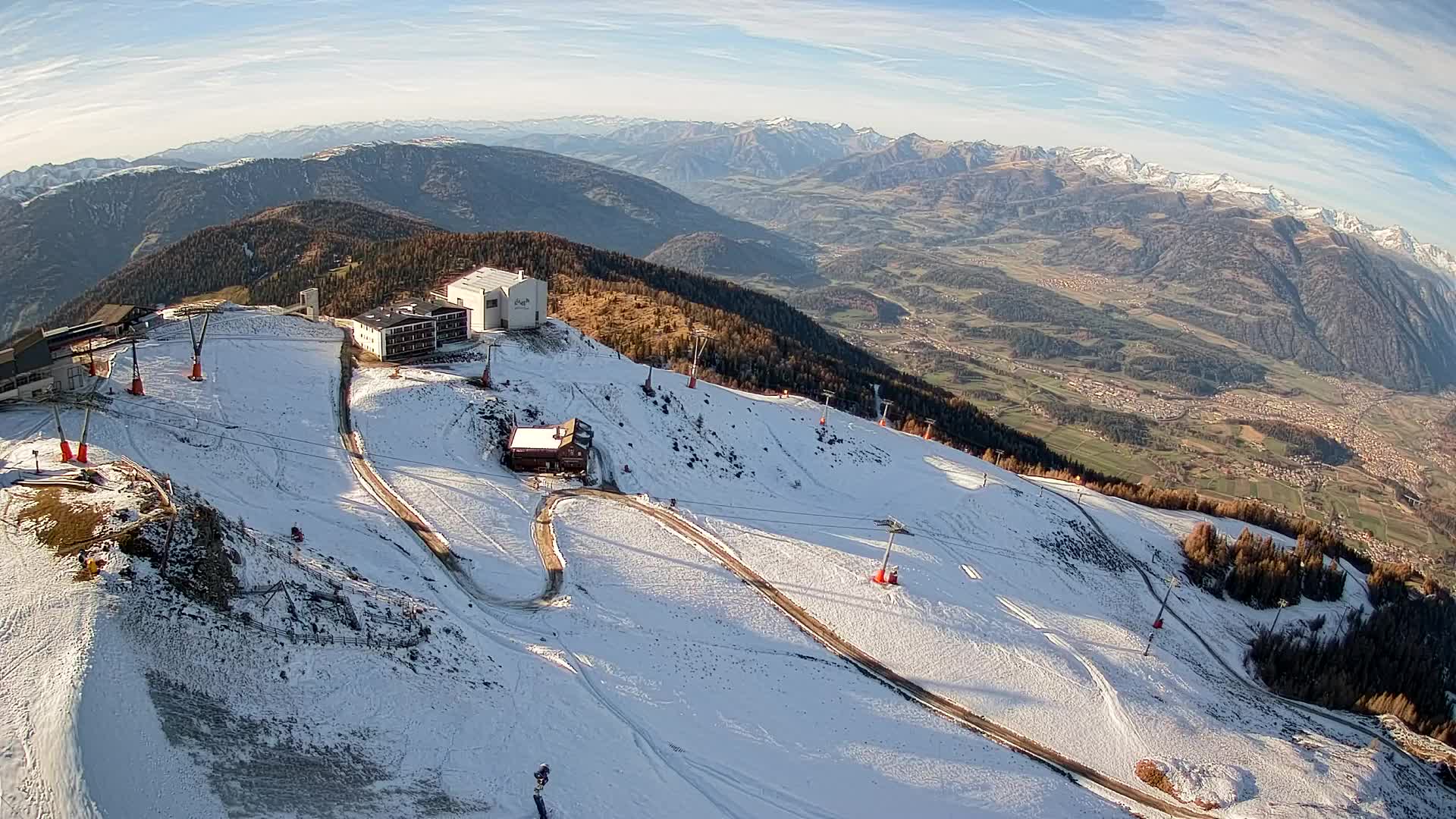 Station de ski Kronplatz sommet | vue sur Brunico