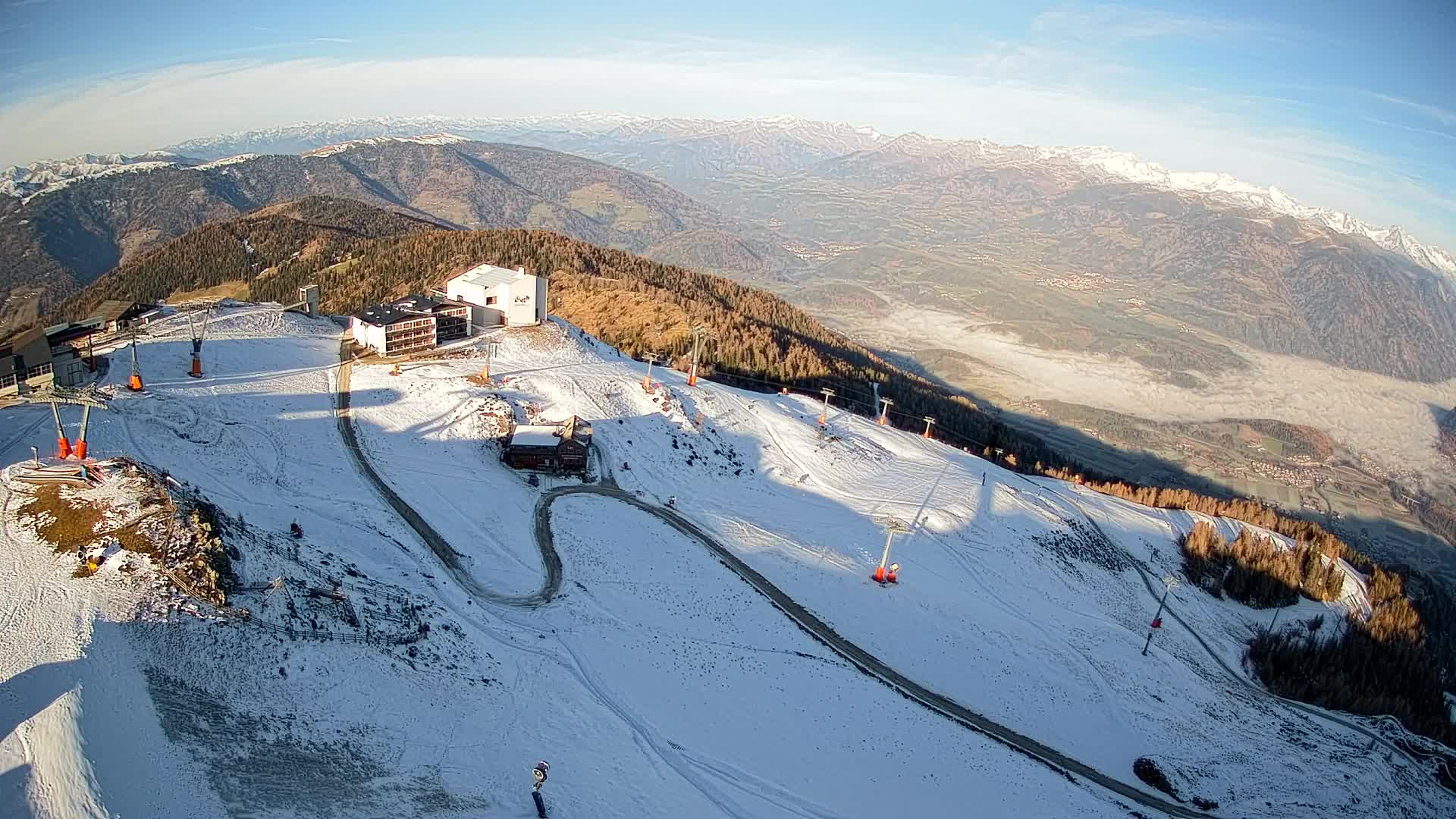 Station de ski Kronplatz sommet | vue sur Brunico