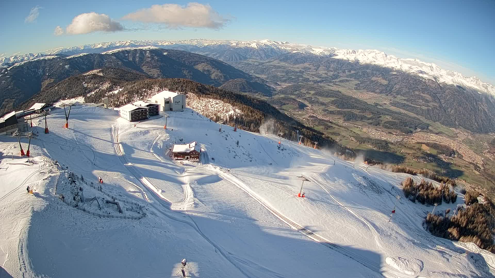 Skigebiet Kronplatz Gipfel | Blick auf Bruneck