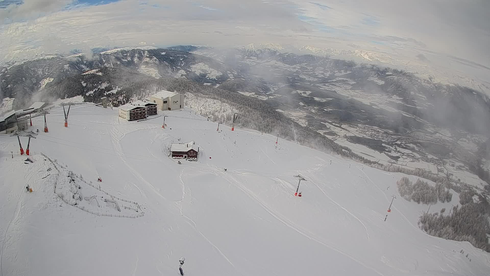 Skigebiet Kronplatz Gipfel | Blick auf Bruneck