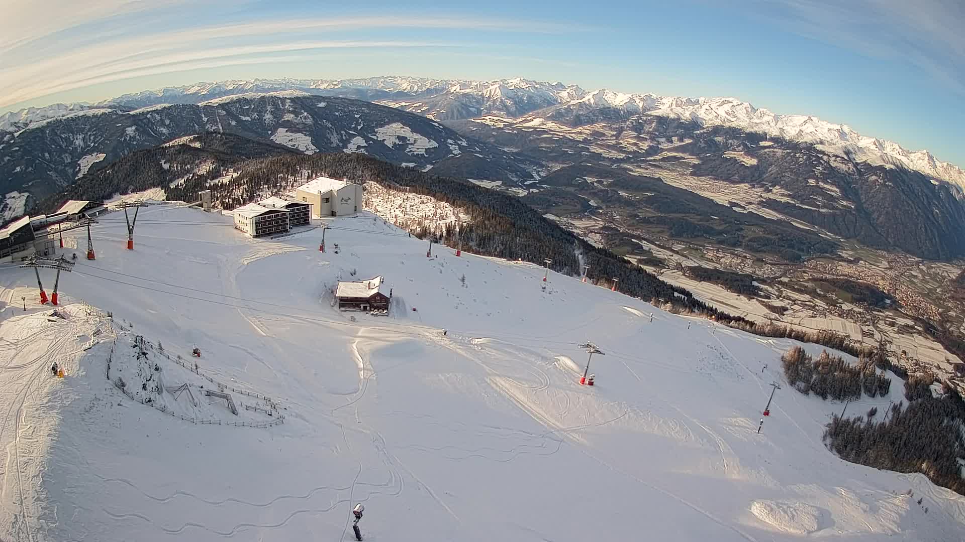 Station de ski Kronplatz sommet | vue sur Brunico