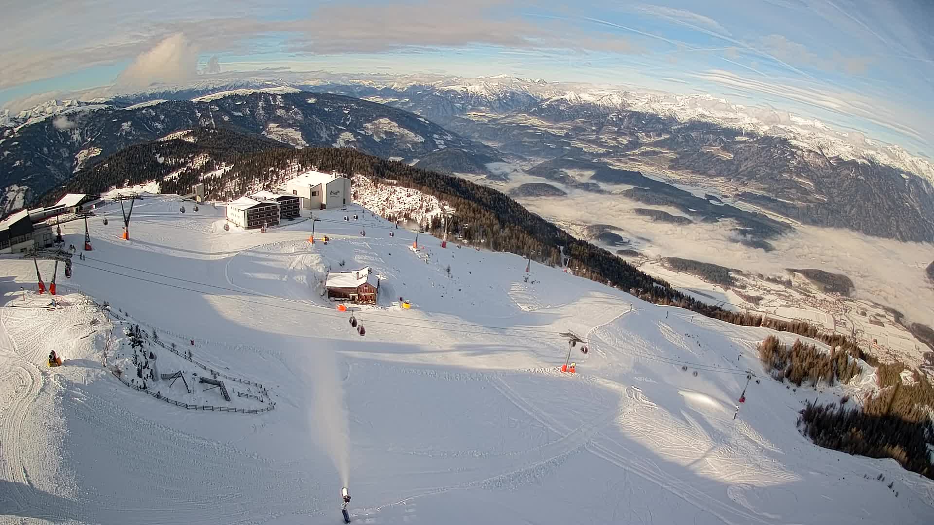 Station de ski Kronplatz sommet | vue sur Brunico