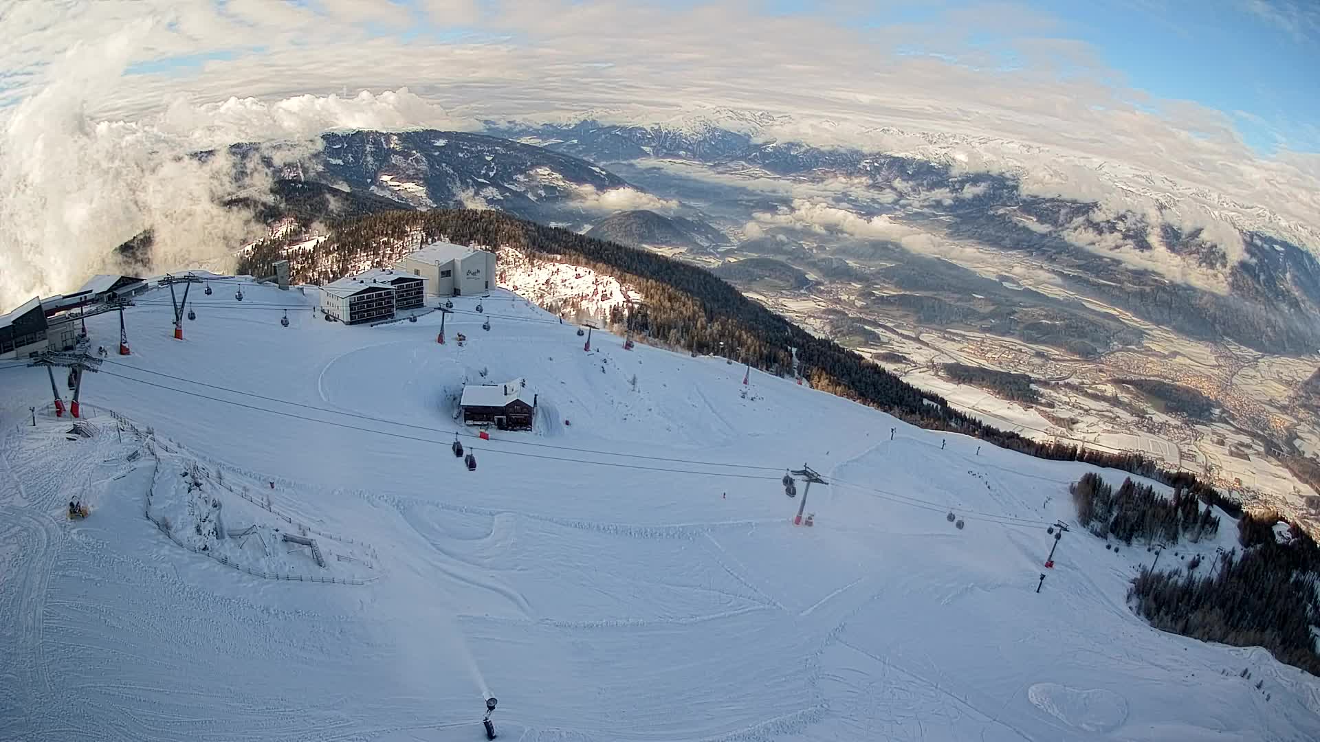 Kronplatz peak Ski resort | view to Bruneck