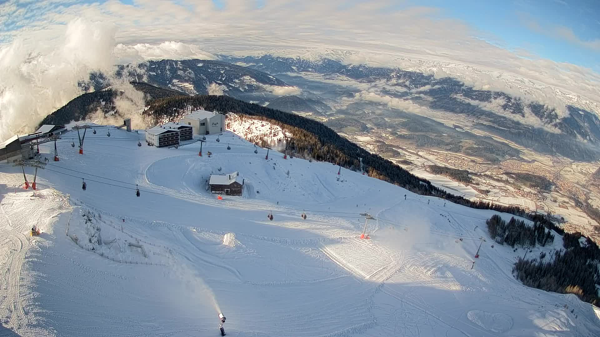 Kronplatz peak Ski resort | view to Bruneck
