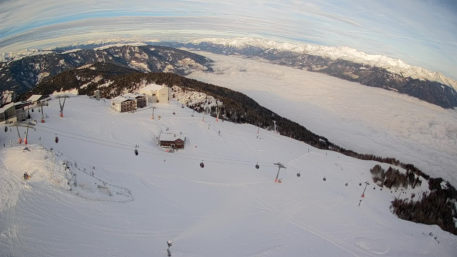 Station de ski Kronplatz sommet | vue sur Brunico