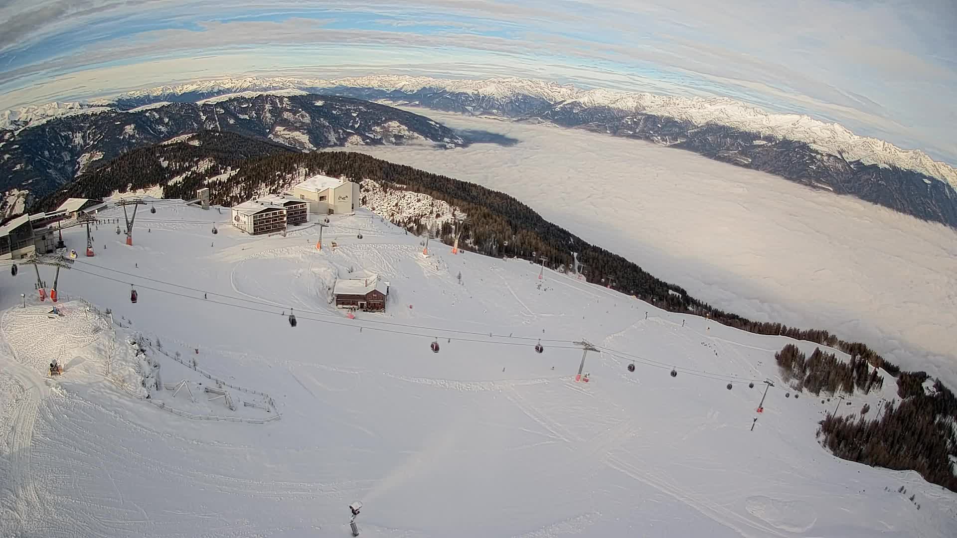 Station de ski Kronplatz sommet | vue sur Brunico