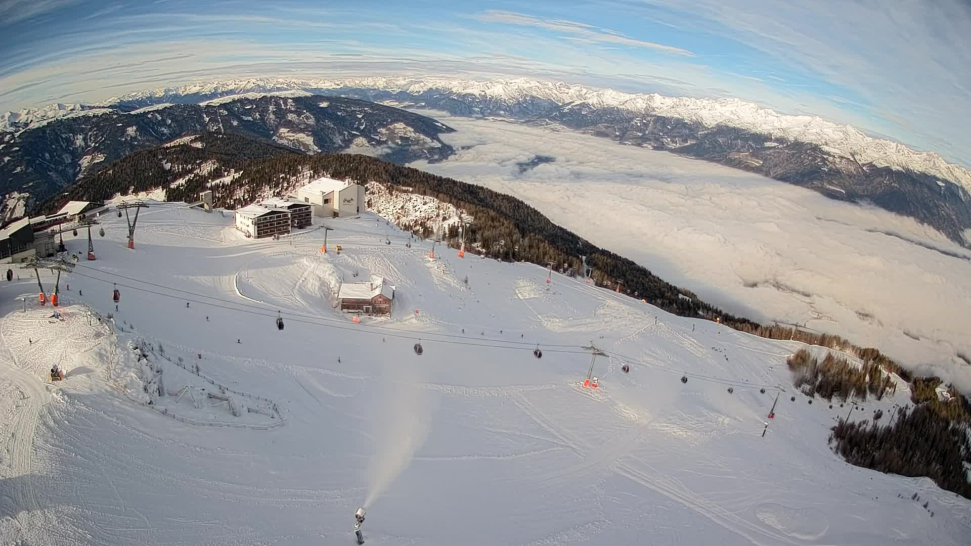 Station de ski Kronplatz sommet | vue sur Brunico