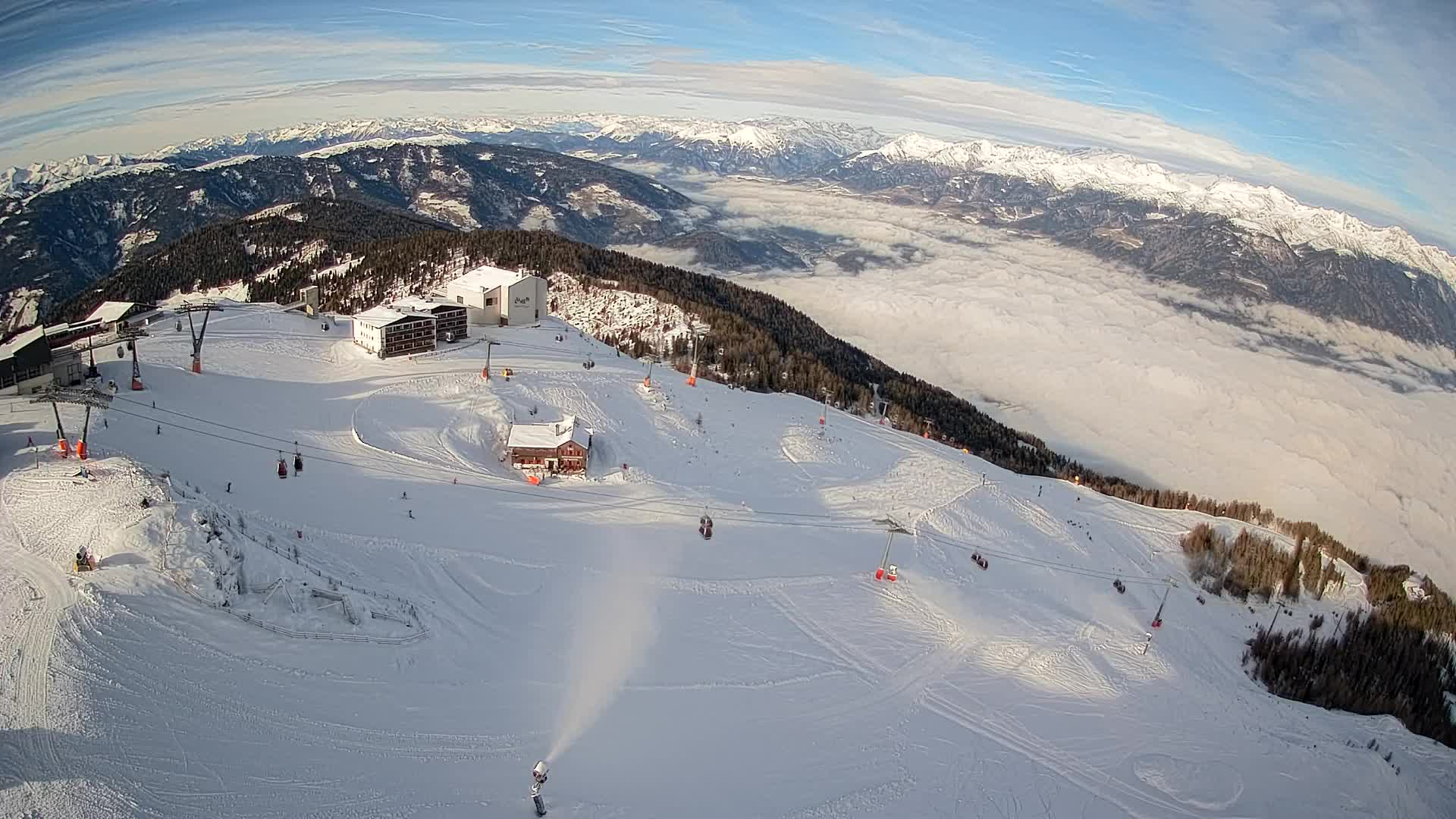Station de ski Kronplatz sommet | vue sur Brunico
