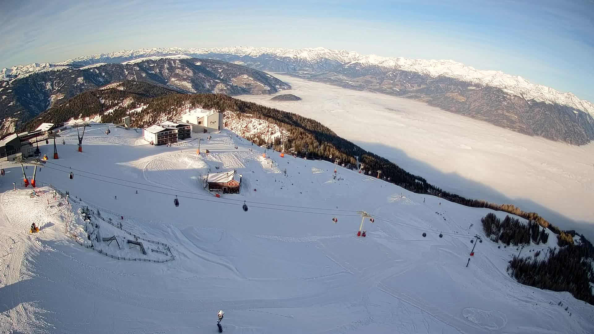 Station de ski Kronplatz sommet | vue sur Brunico